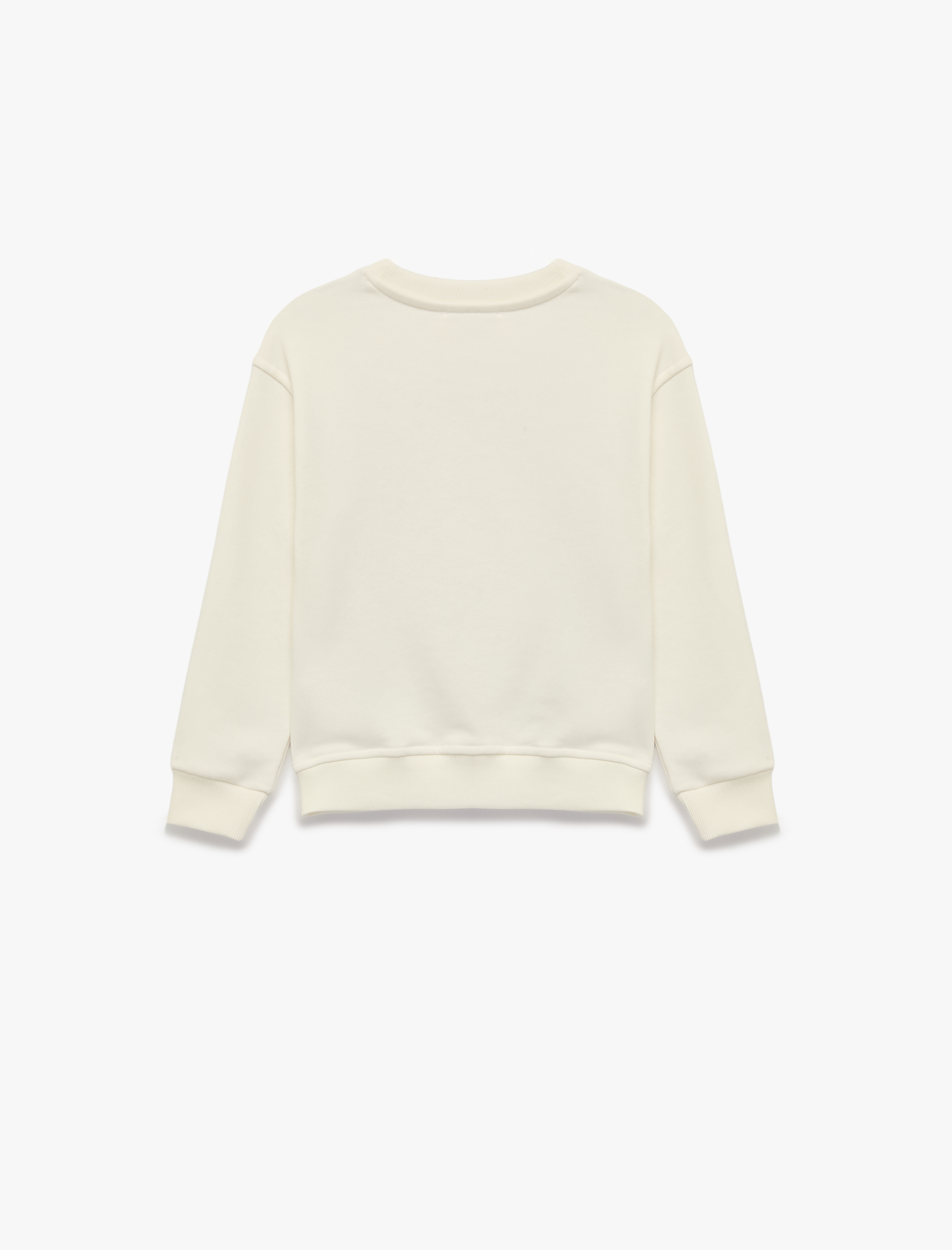  Kız Çocuk Uzun Kollu Bisiklet Yaka Baskılı Sweatshirt