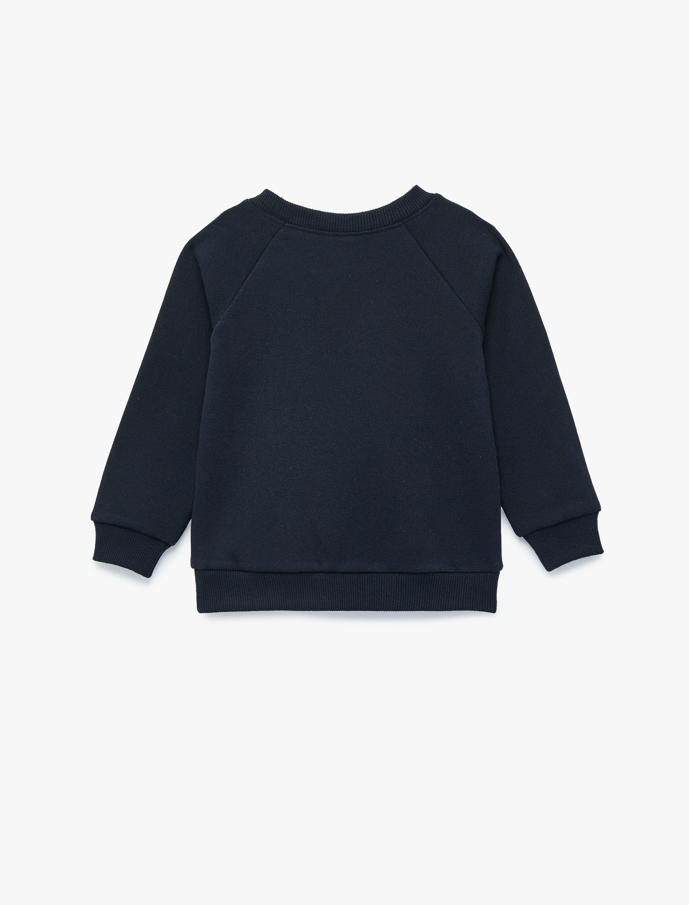  Erkek Bebek Uzun Kollu Bisiklet Yaka Şardonlu Ayıcık Baskılı Sweatshirt
