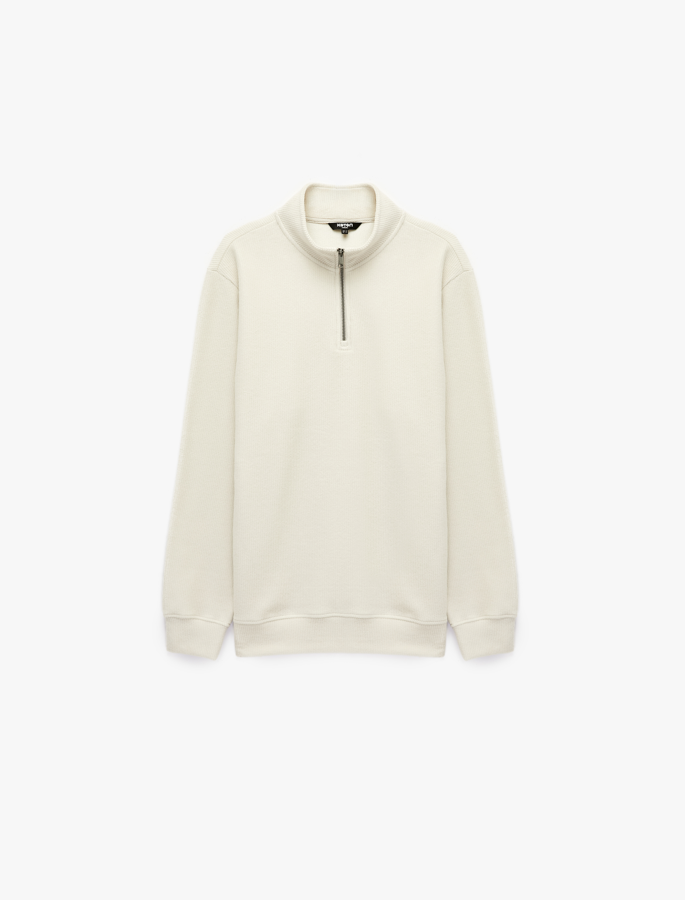   Regular Fit Uzun Kollu Yarım Fermuarlı Sweatshirt