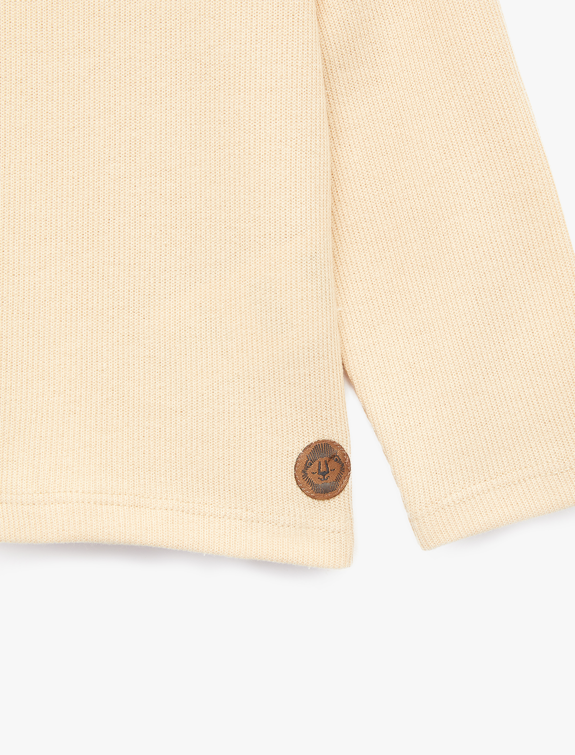  Erkek Bebek Düğmeli Uzun Kollu Bisiklet Yaka Pamuklu Sweatshirt