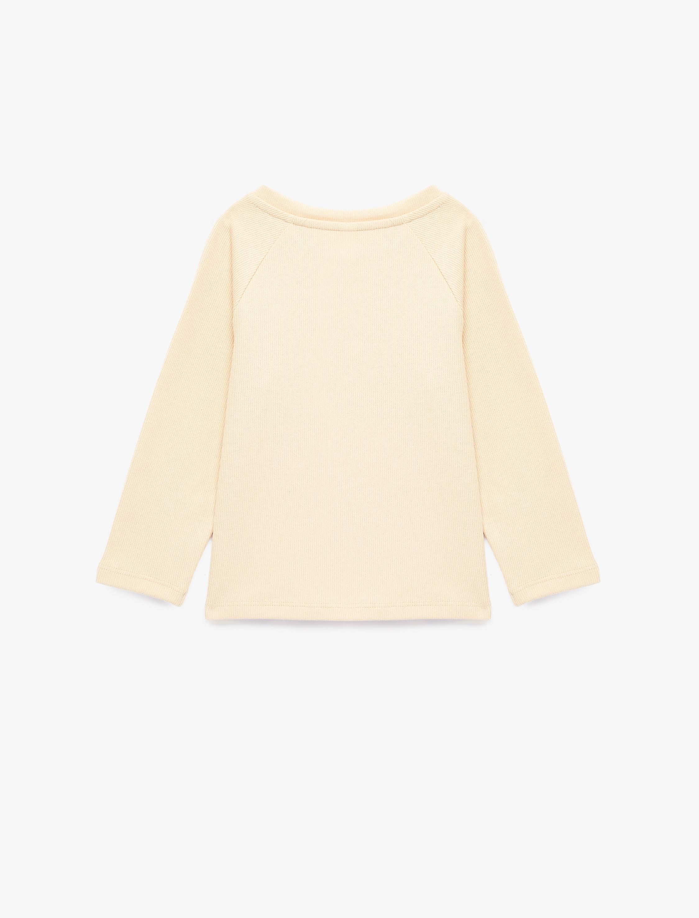  Erkek Bebek Düğmeli Uzun Kollu Bisiklet Yaka Pamuklu Sweatshirt