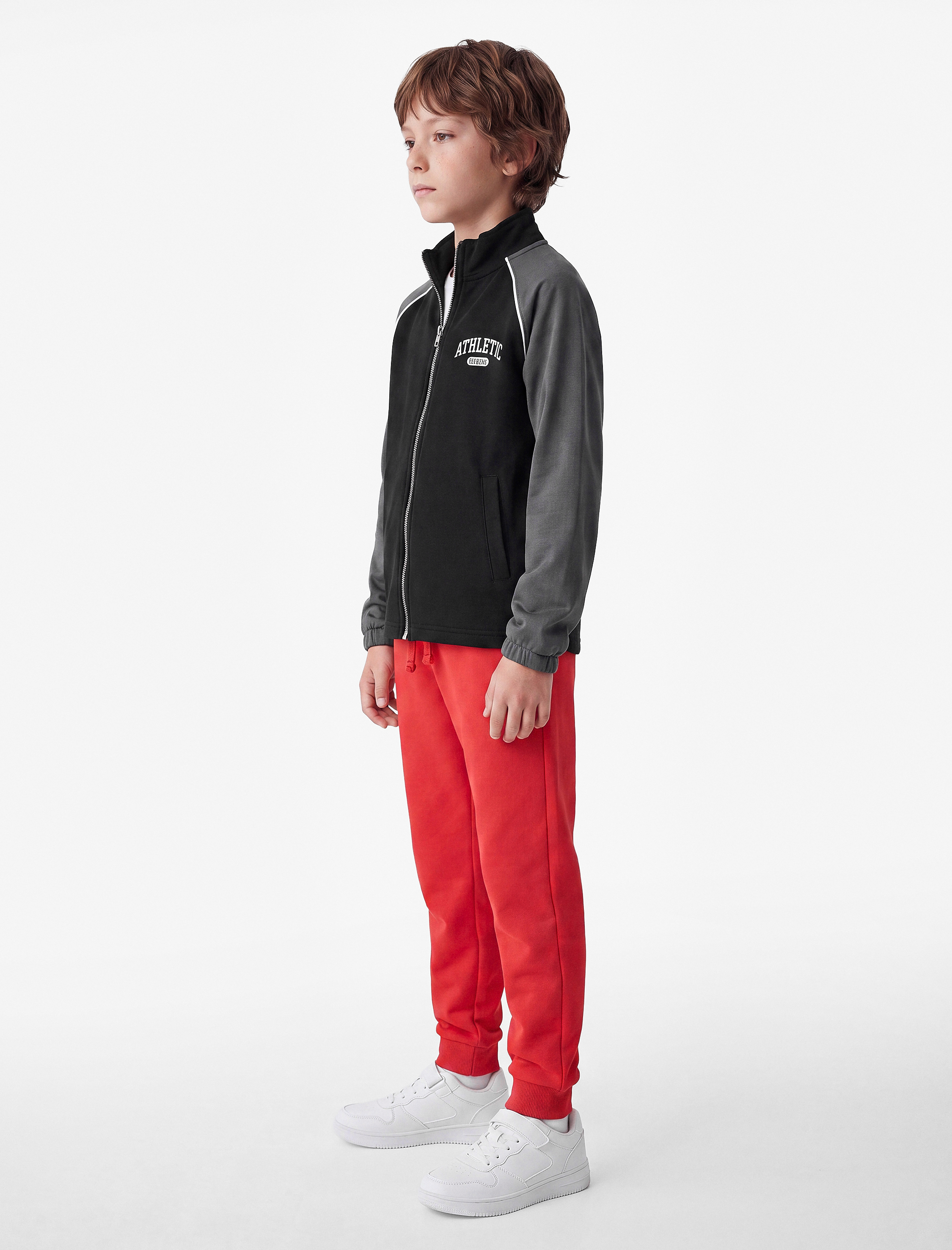  Erkek Çocuk Beli Bağcıklı Şardonlu Cepli Basic Jogger Eşofman Altı