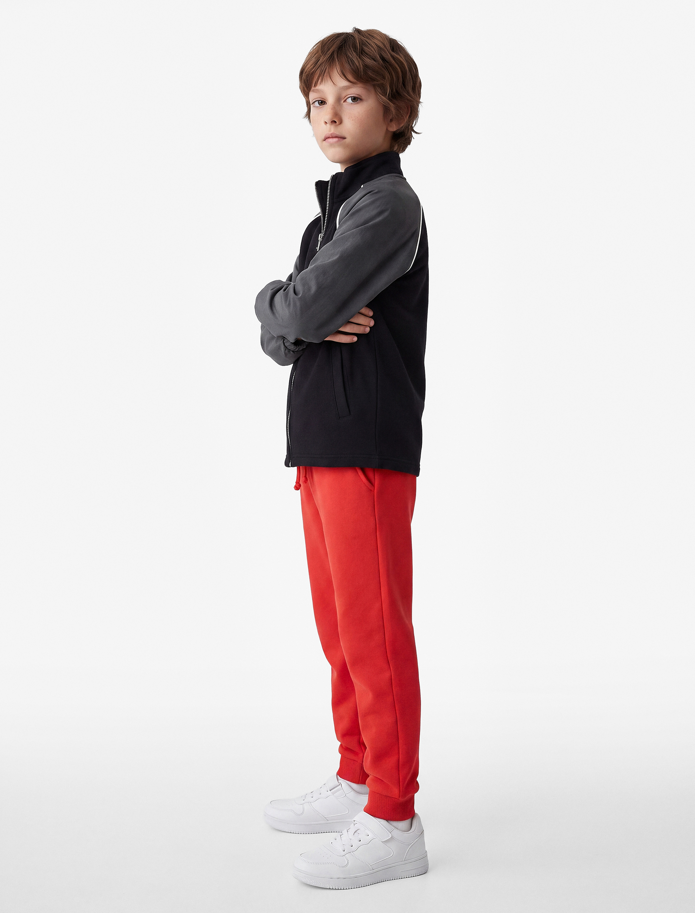  Erkek Çocuk Beli Bağcıklı Şardonlu Cepli Basic Jogger Eşofman Altı