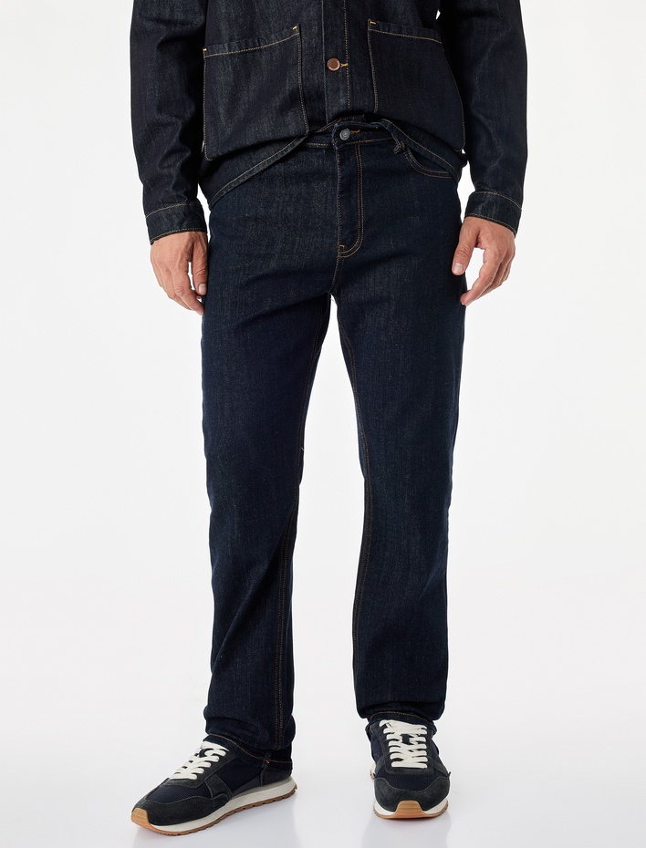  Normal Bel Pamuklu Straight Fit Jean Pantolon - Mark Jean