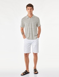 Regular Fit Kısa Kollu Çizgili Polo Yaka Tişört