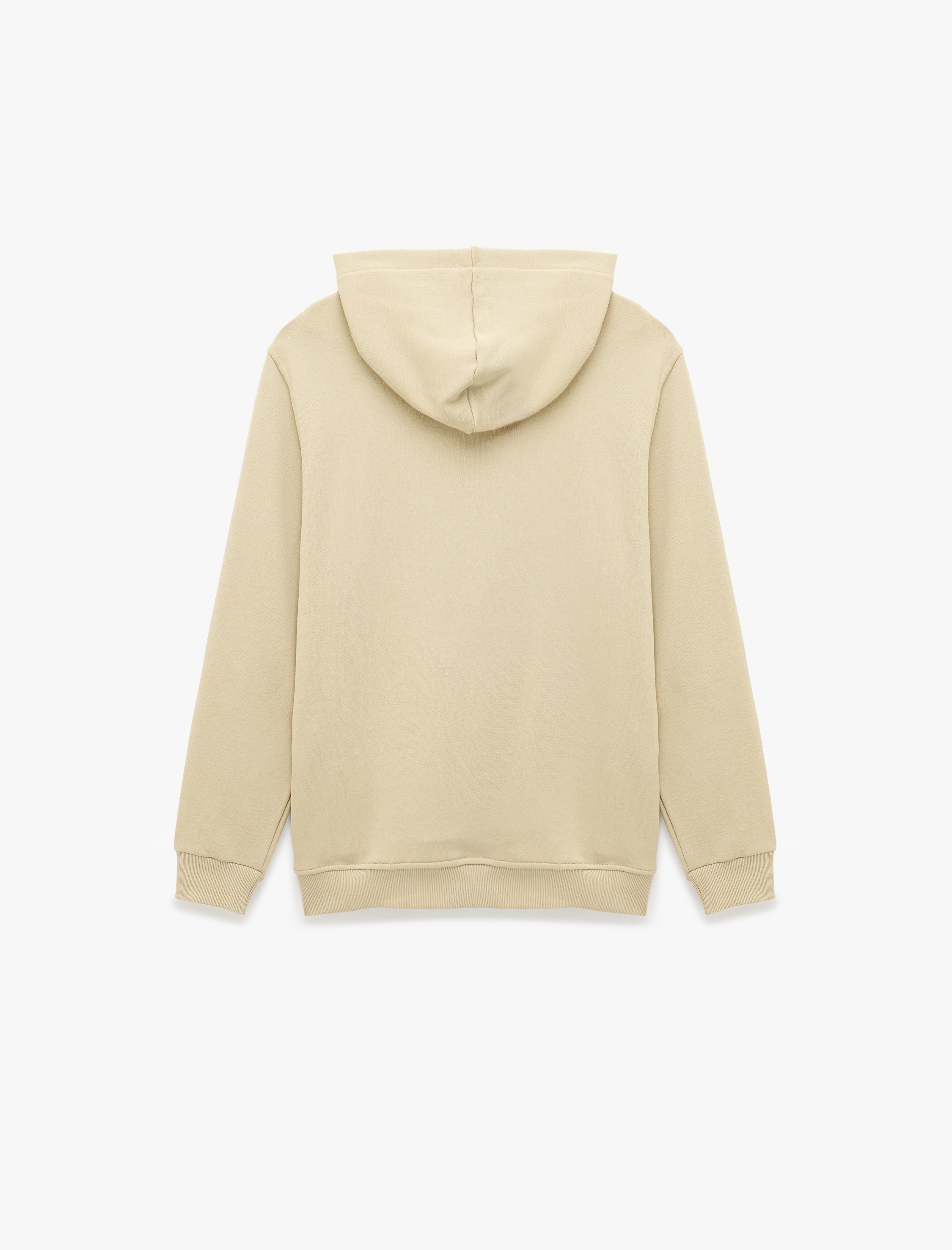   Üç İplik Uzun Kollu Baskılı Kapşonlu Sweatshirt