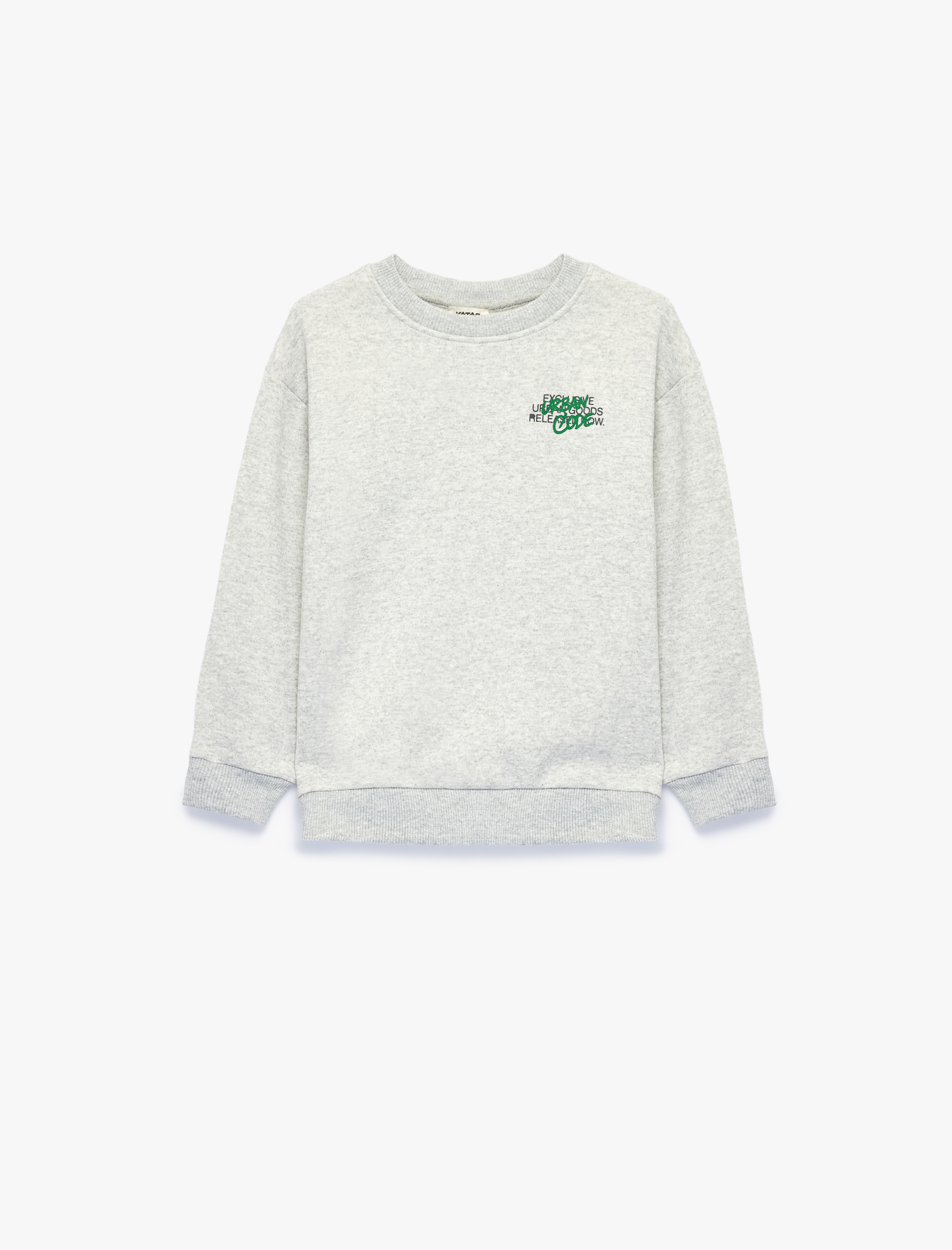  Erkek Çocuk Şardonlu Bisiklet Yaka Uzun Kollu Baskılı Sweatshirt
