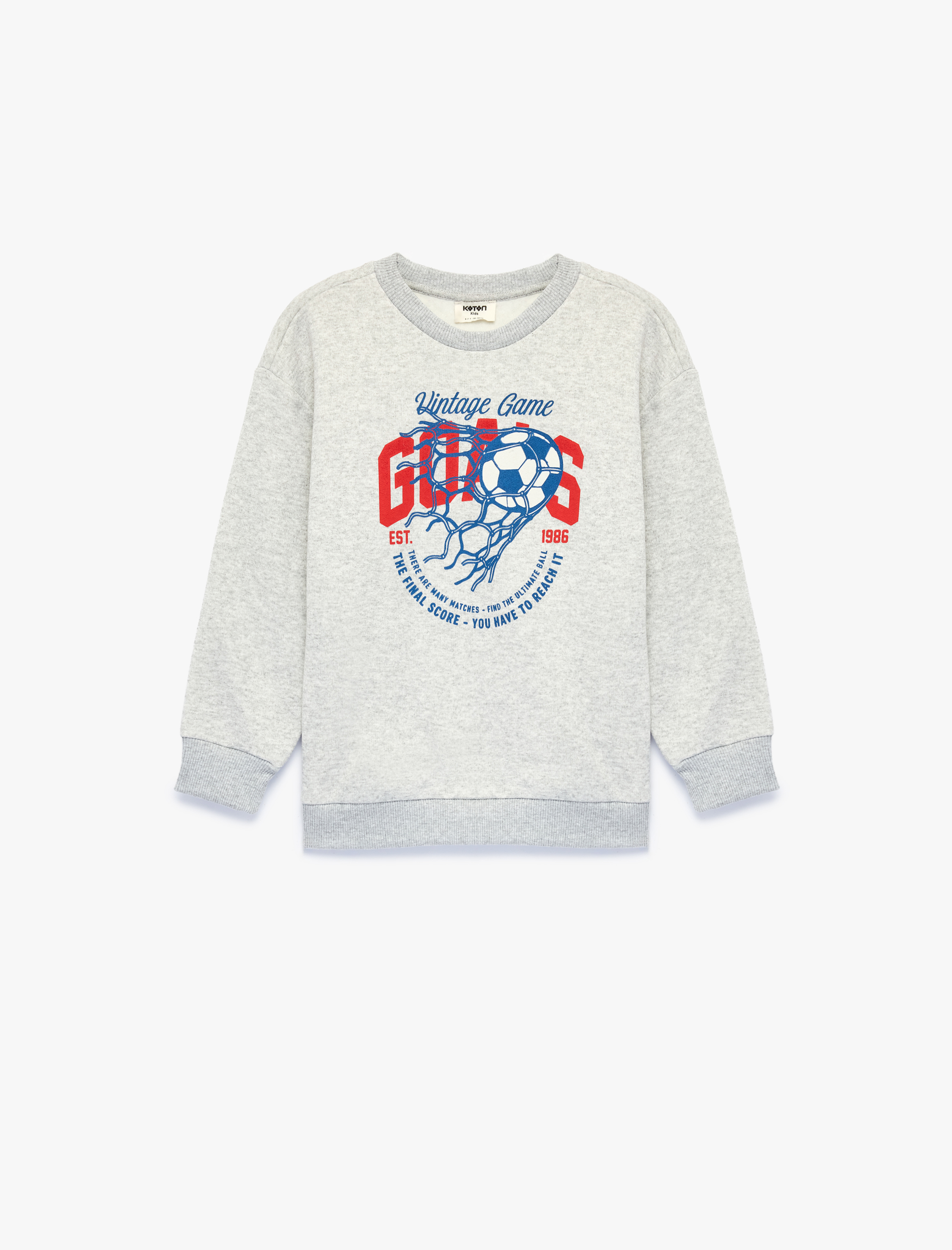  Erkek Çocuk Şardonlu Uzun Kollu Bisiklet Yaka Baskılı Sweatshirt