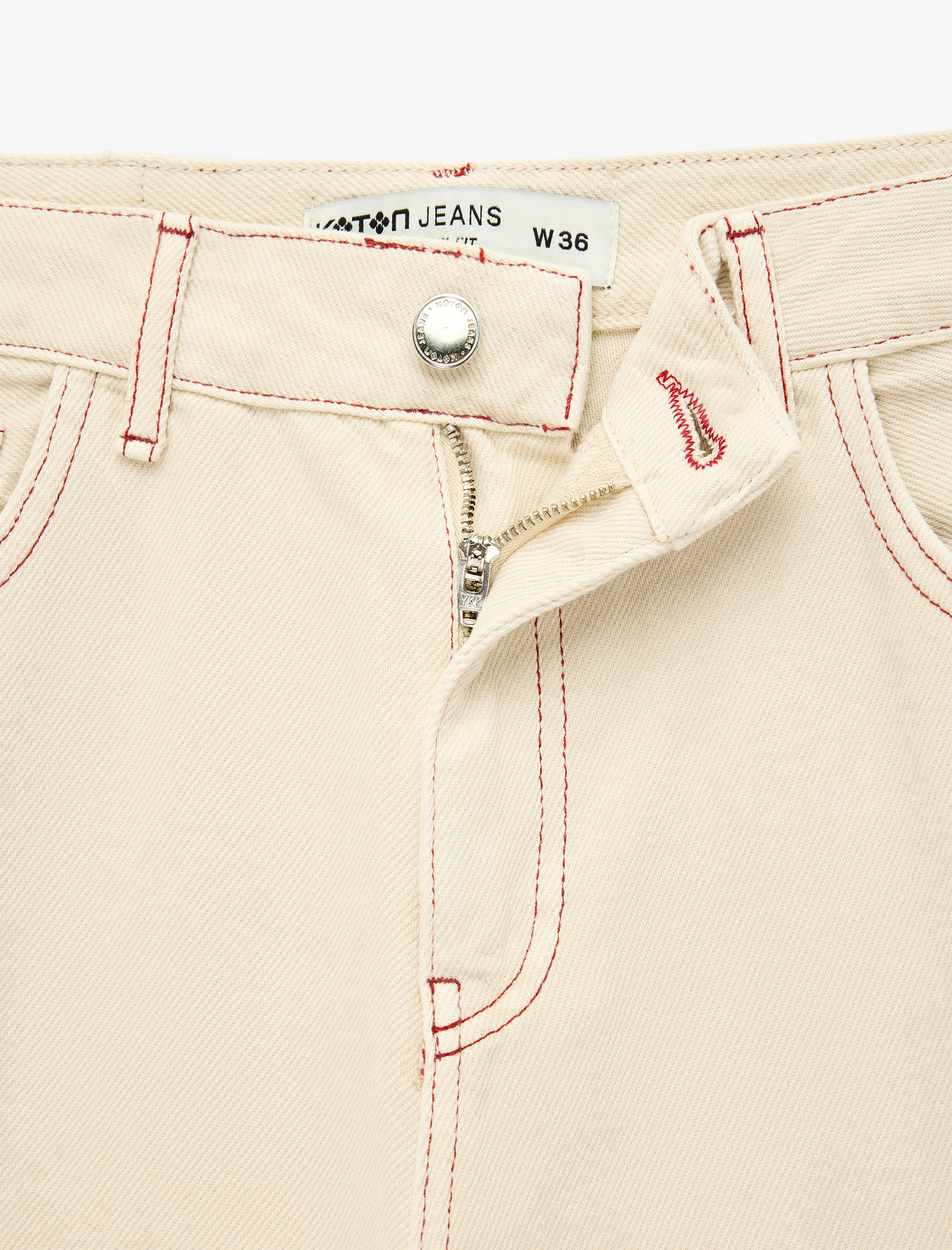   Dikiş Detaylı Regular Fit Pamuklu Normal Bel Düz Paça Barrel Denim Pantolon - Barrel Jeans