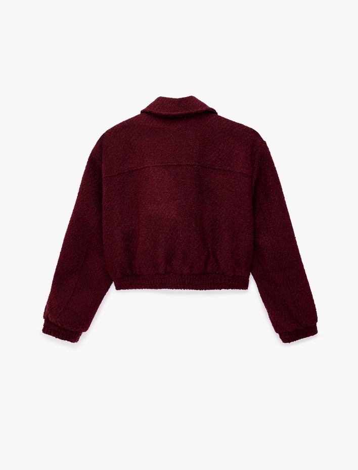  Regular Fit Uzun Kollu Klasik Yaka Cepli Tüvit Bomber Ceket