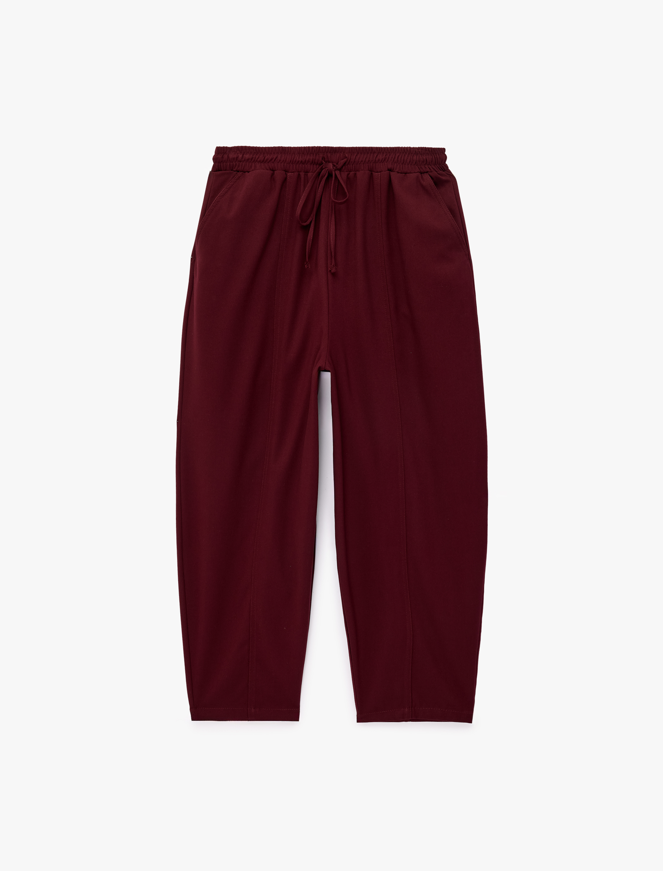   Beli Bağcıklı Cepli Bol Kesim Balon Pantolon