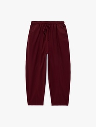 Beli Bağcıklı Cepli Bol Kesim Balon Pantolon