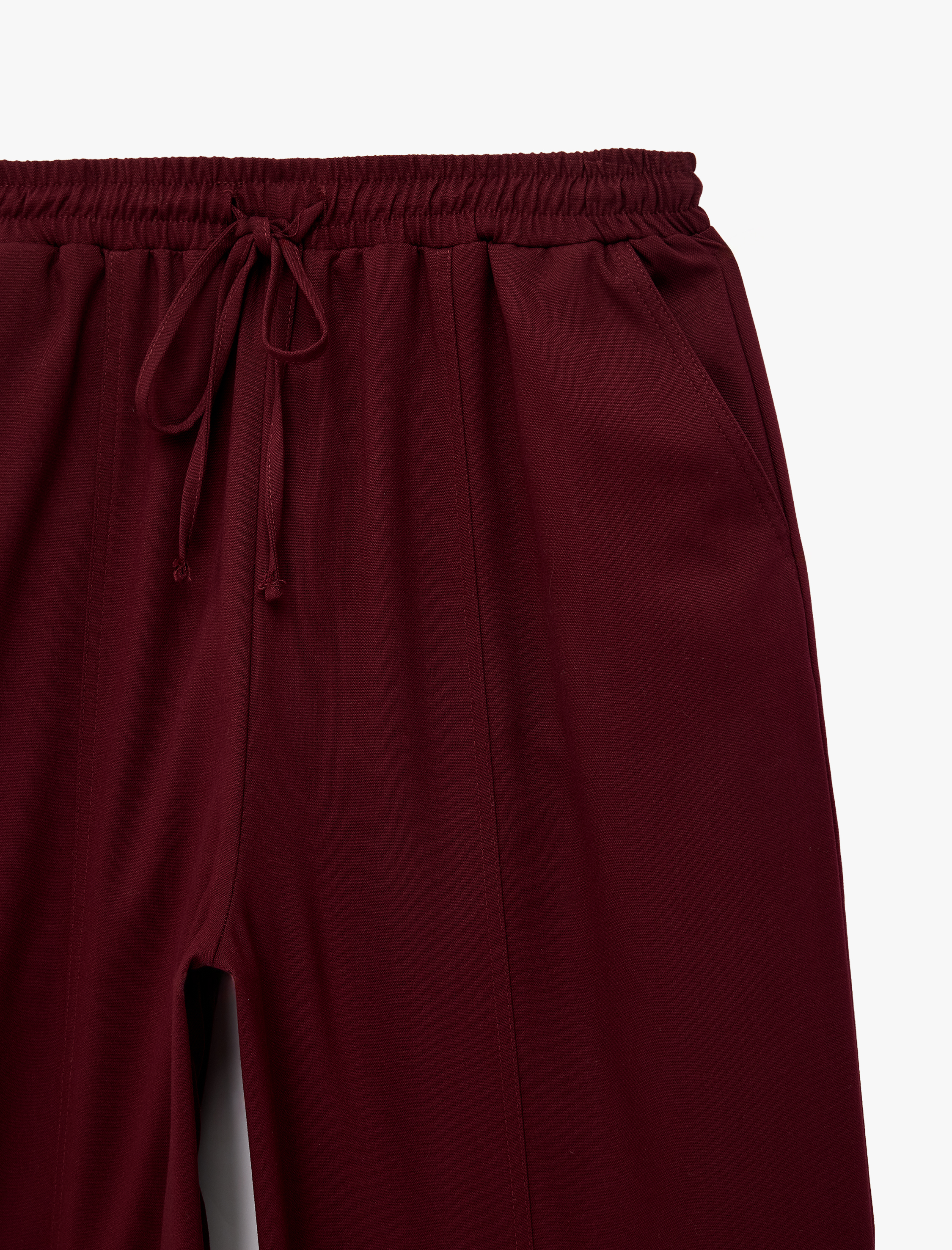   Beli Bağcıklı Cepli Bol Kesim Balon Pantolon