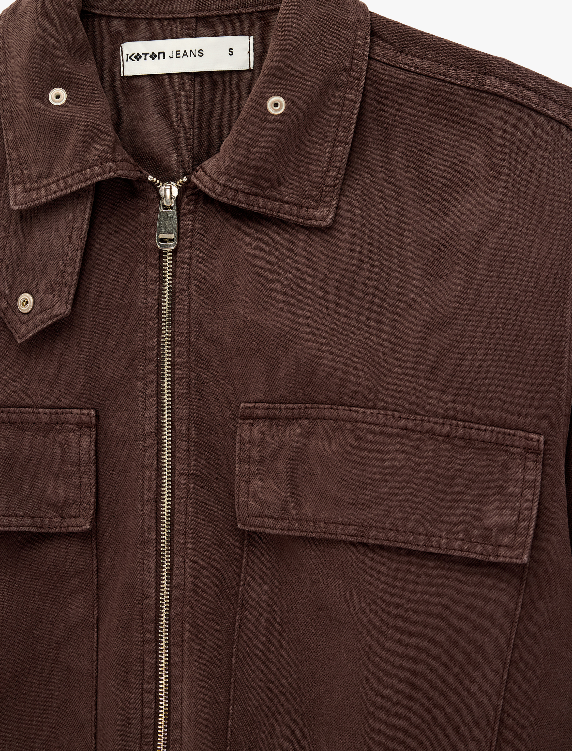   Pamuklu Uzun Kollu Dik Yaka Cepli Fermuarlı Oversize Bomber Ceket
