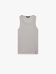 Slim Fit Pamuklu Kolsuz Bisiklet Yaka Basic Atlet