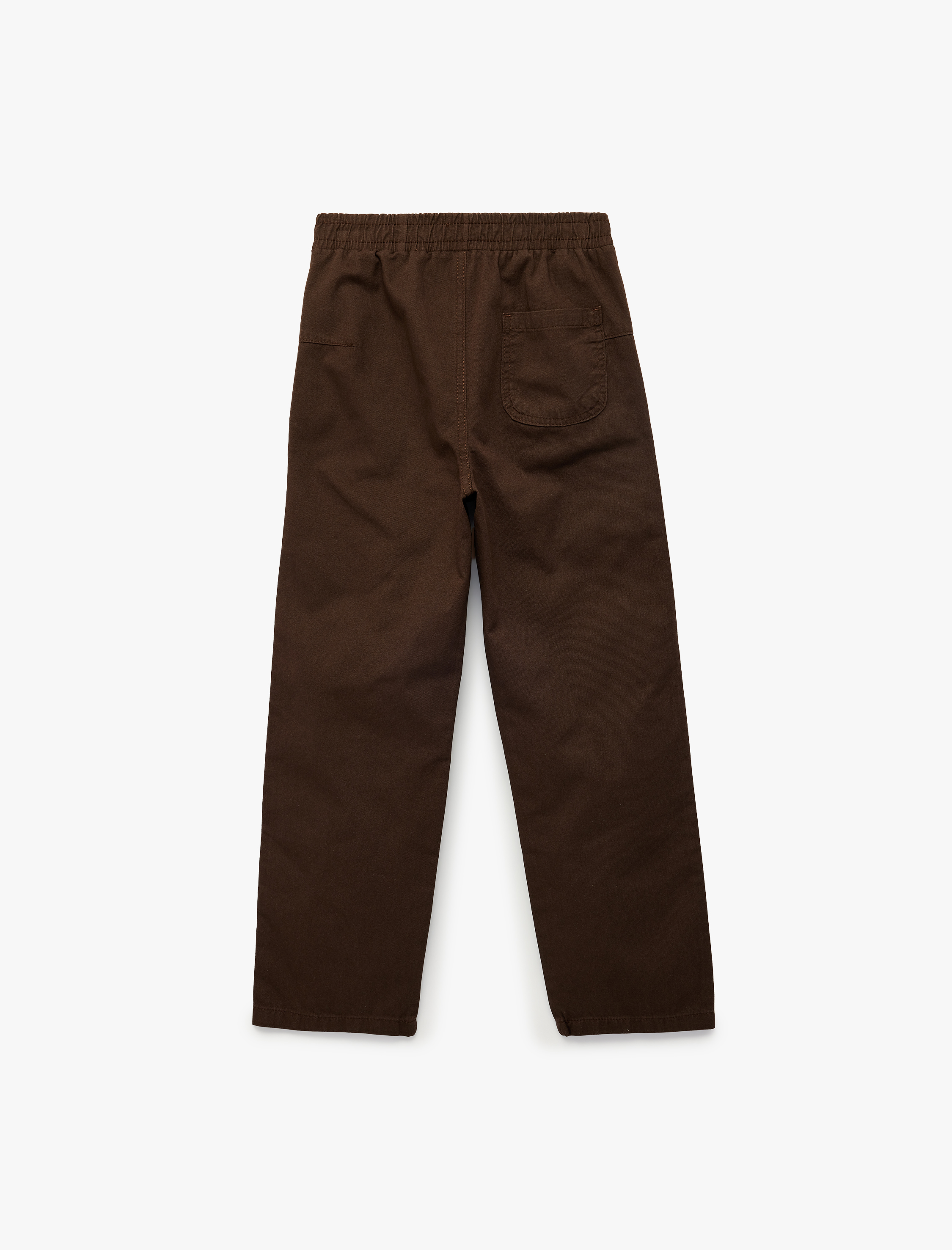  Erkek Çocuk Pamuklu Rahat Kalıp Beli Lastikli Cepli Gabardin Pantolon