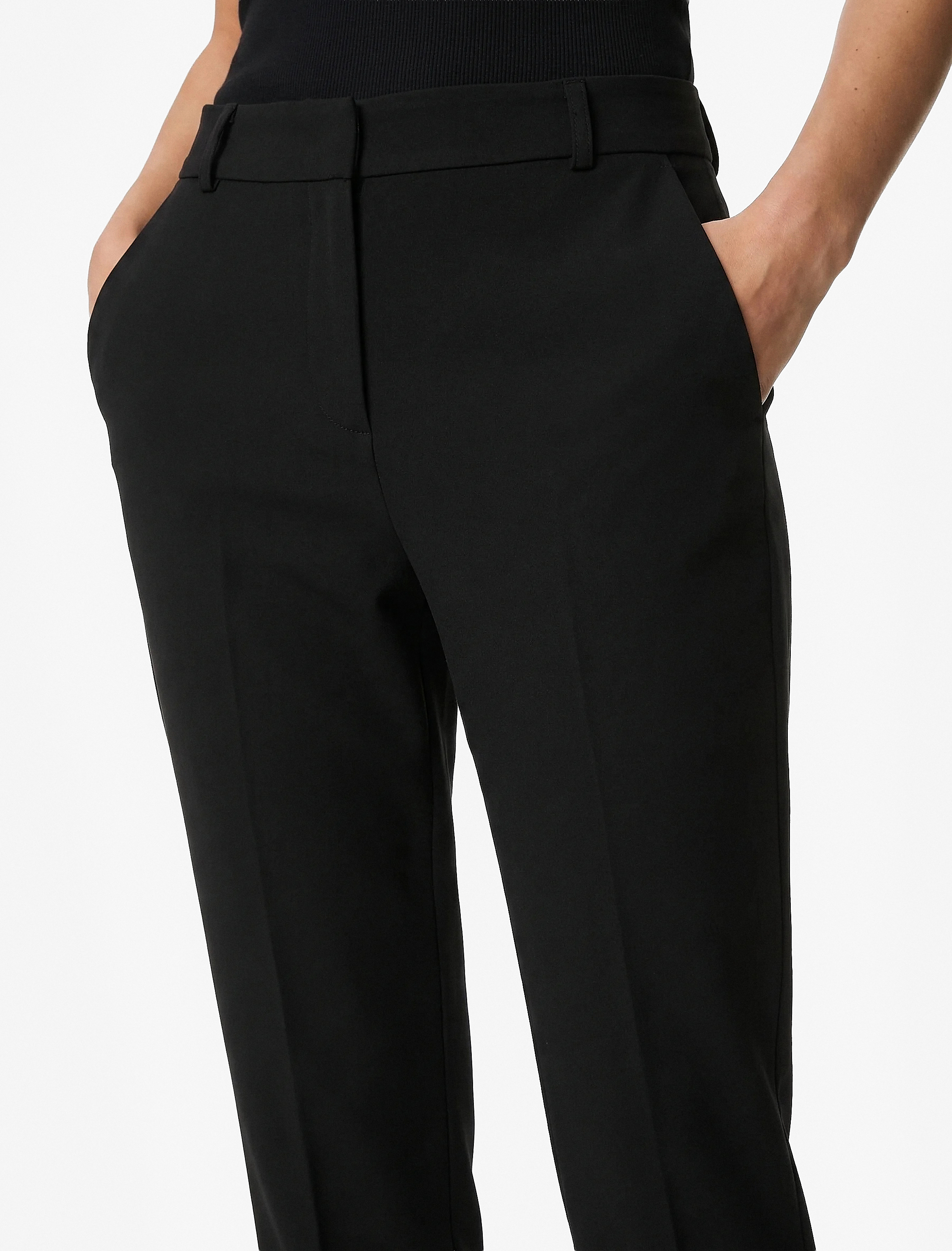   Cepli Yüksek Bel Slim Fit Cigarette Pantolon