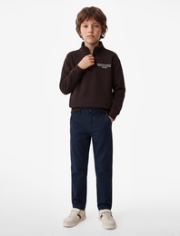 Düğmeli Pamuklu Gabardin Chino Pantolon