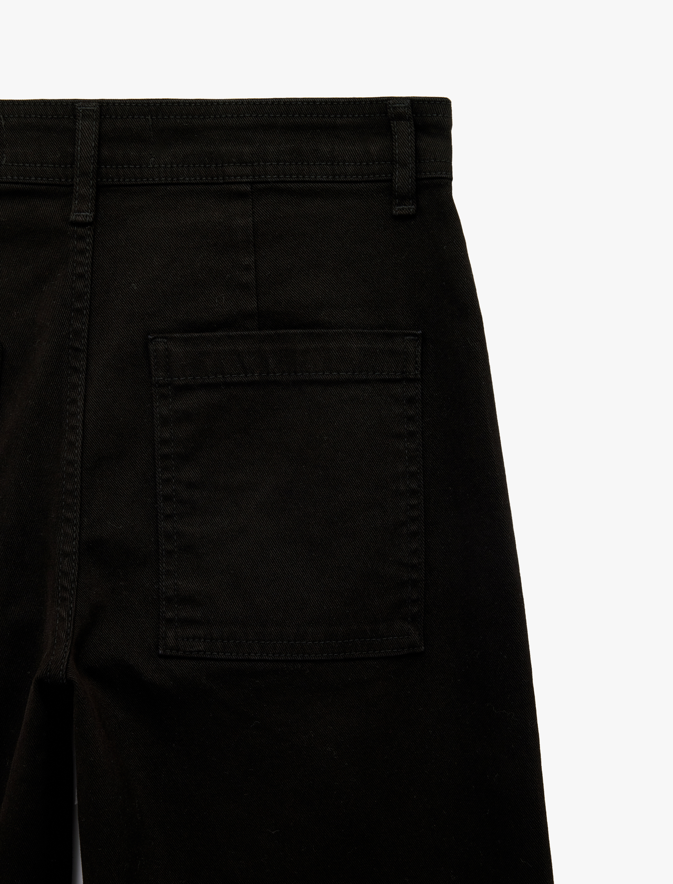   Cepli Rahat Kalıp Kesik Paça Yüksek Bel  Jean Pantolon - Culoette Jean