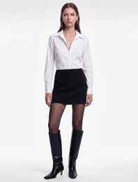 Slim Fit Düğmeli Klasik Yaka Uzun Kollu Poplin Gömlek