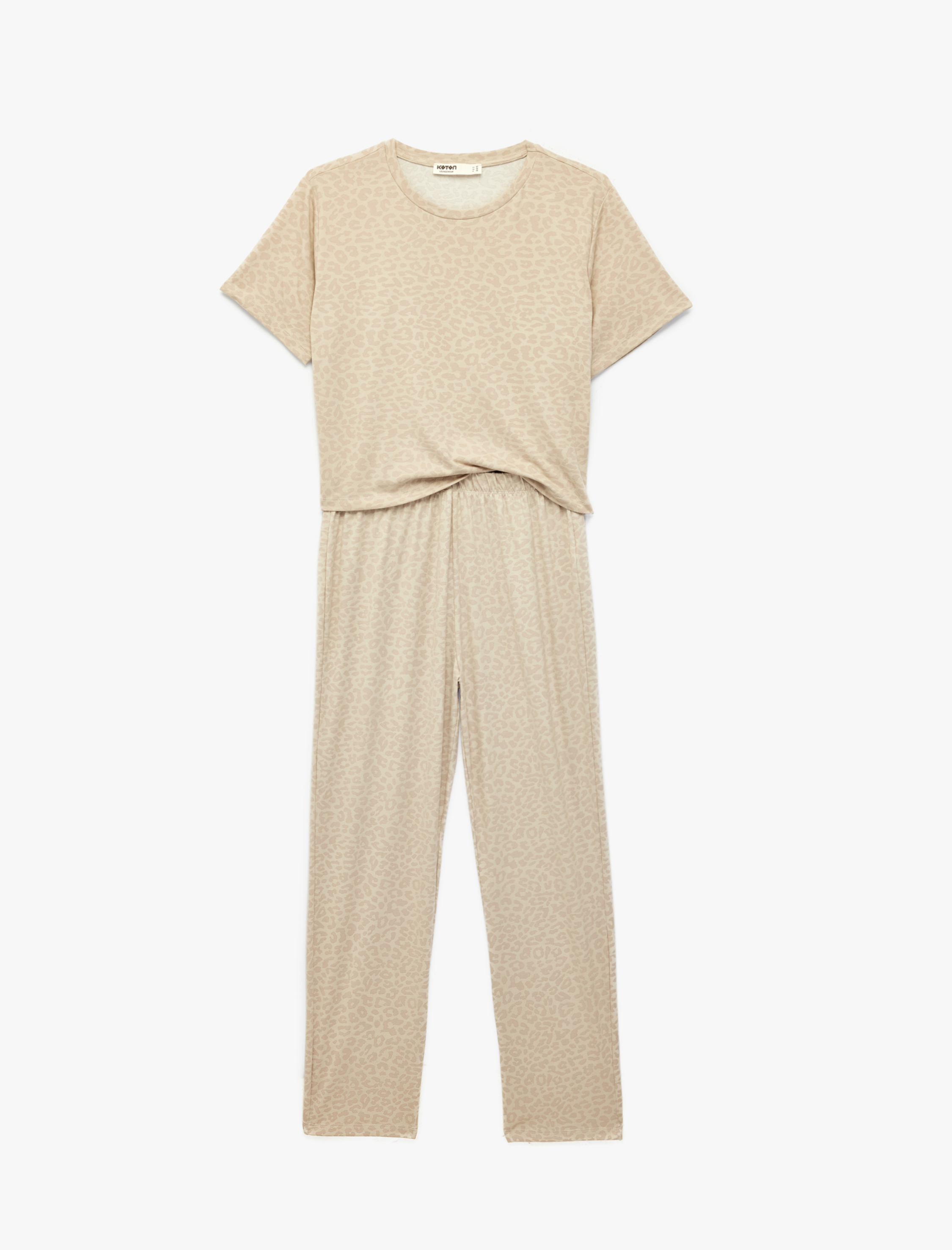   Rahat Kalıp Bisiklet Yaka Kısa Kollu Pijama Takımı