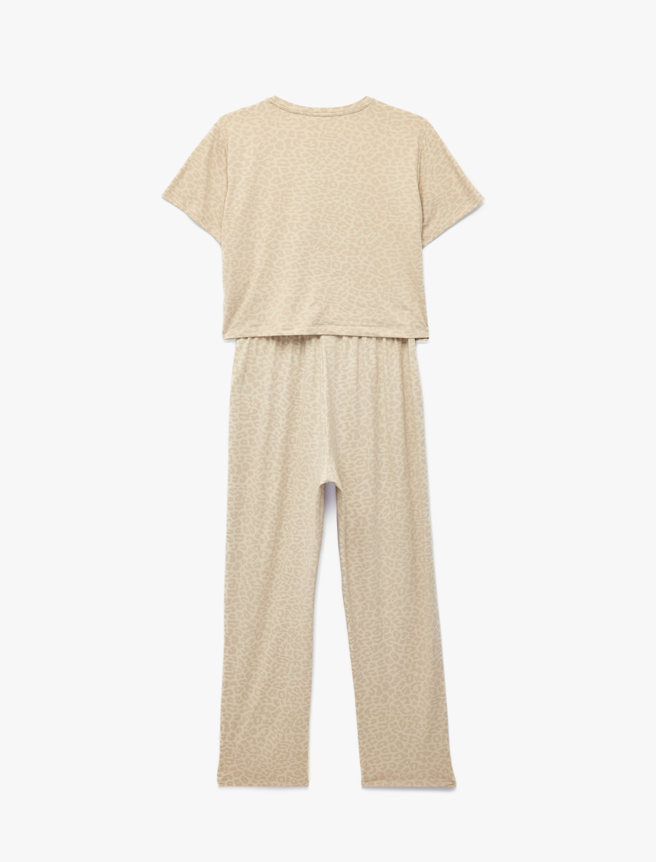   Rahat Kalıp Bisiklet Yaka Kısa Kollu Pijama Takımı