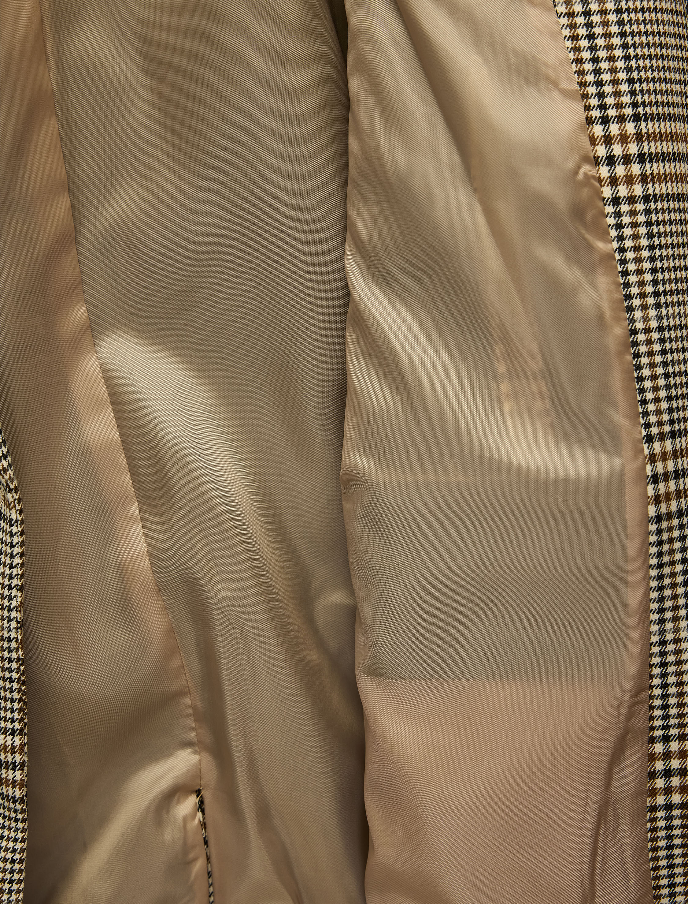   Cepli Düğmeli Uzun Kollu Kruvaze Ekose Blazer Ceket