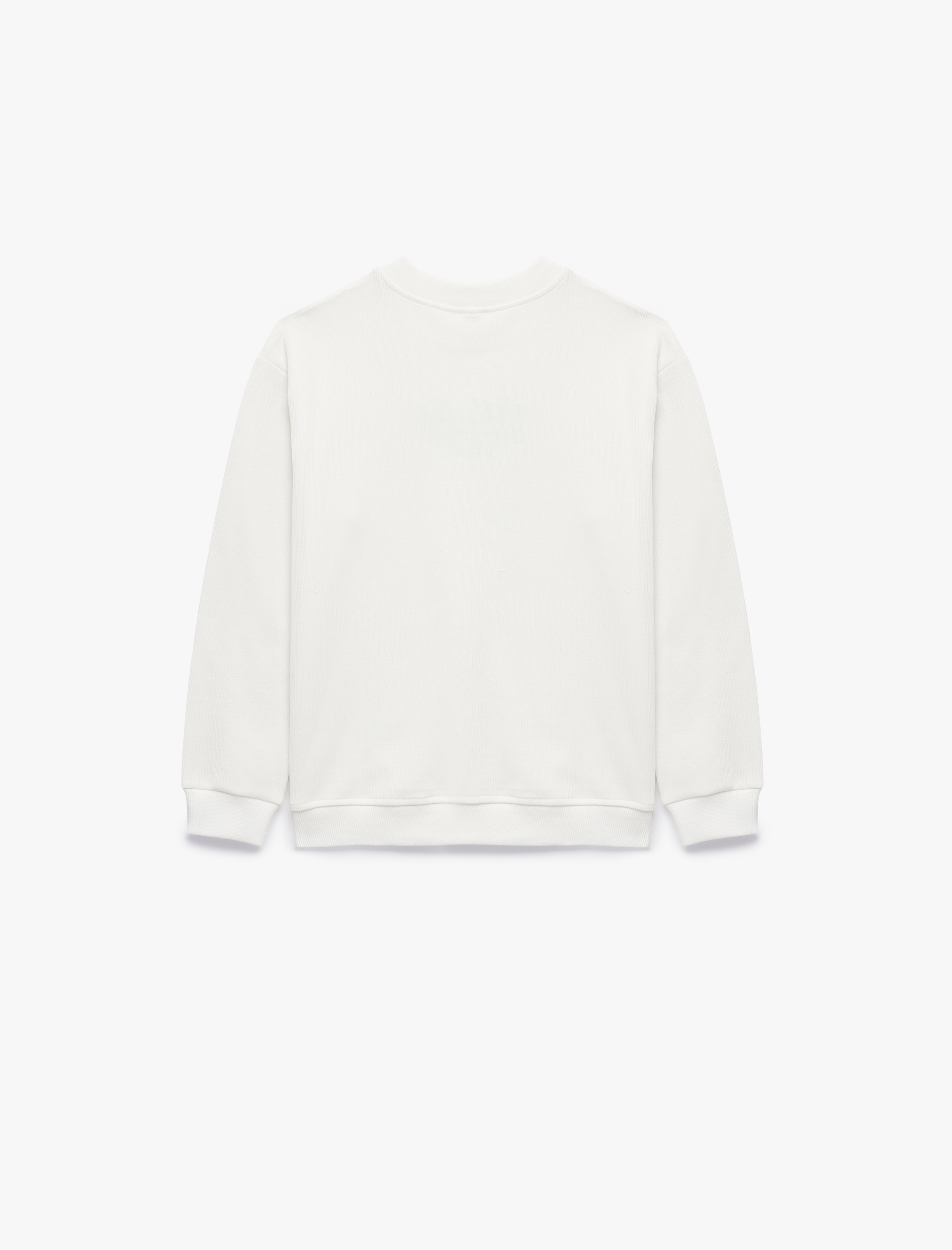  Erkek Çocuk Pamuklu Uzun Kollu Bisiklet Yaka Baskılı Sweatshirt