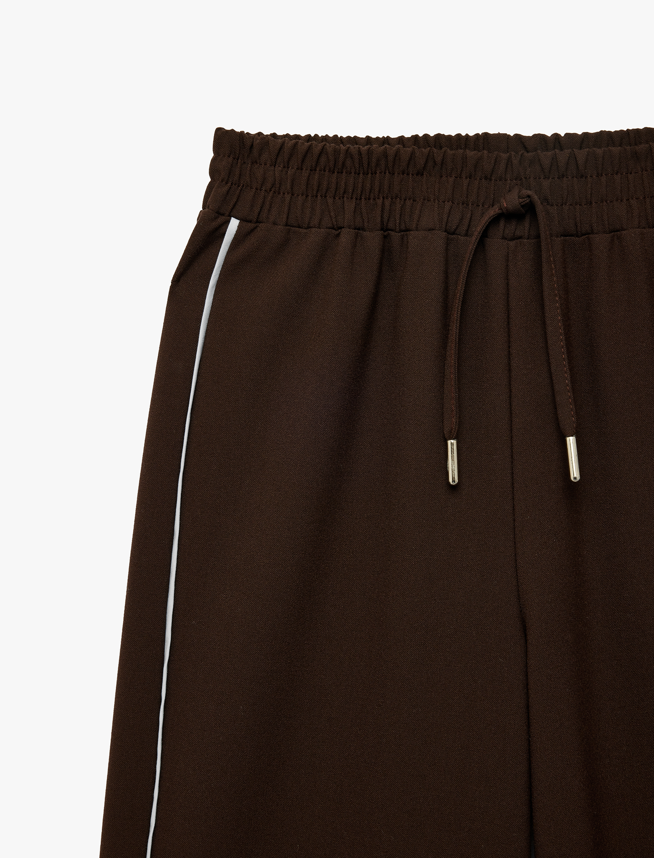  Kız Çocuk Beli Bağcıklı Biyeli Geniş Paça Pantolon