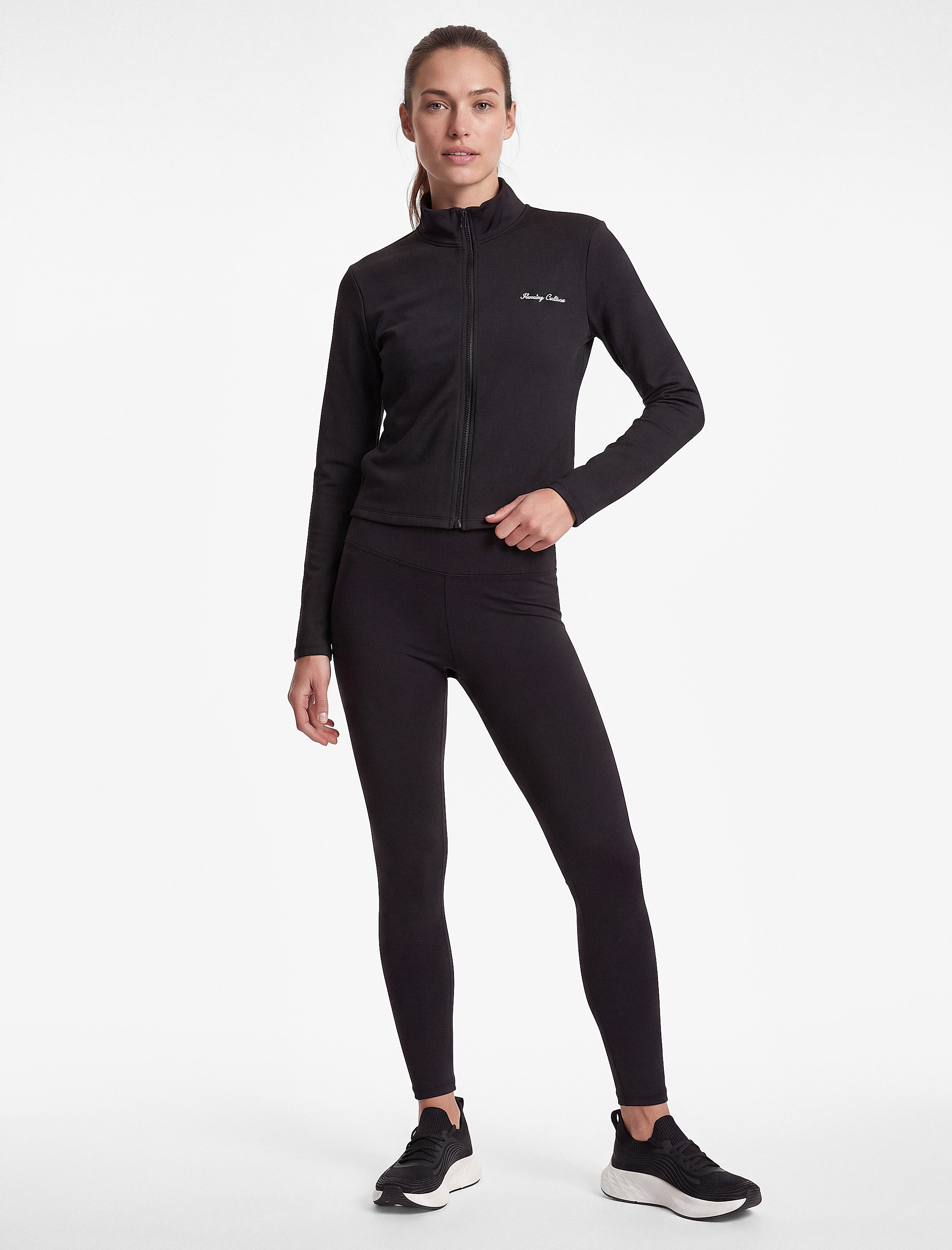  Slim Fit Bisiklet Yaka Uzun Kollu Crop Spor Tişört