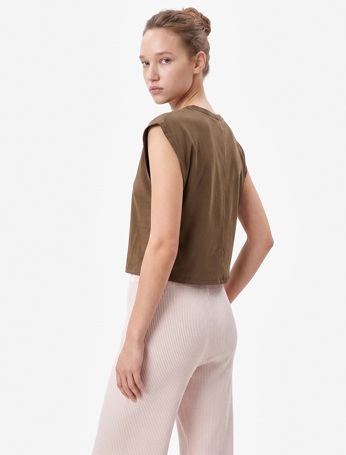  Modal Karışımlı Bisiklet Yaka Kısa Kollu Basic Pijama Üstü
