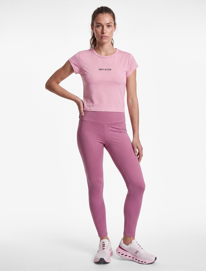 Slim Fit Bisiklet Yaka Kısa Kollu Baskılı Crop Spor Tişört