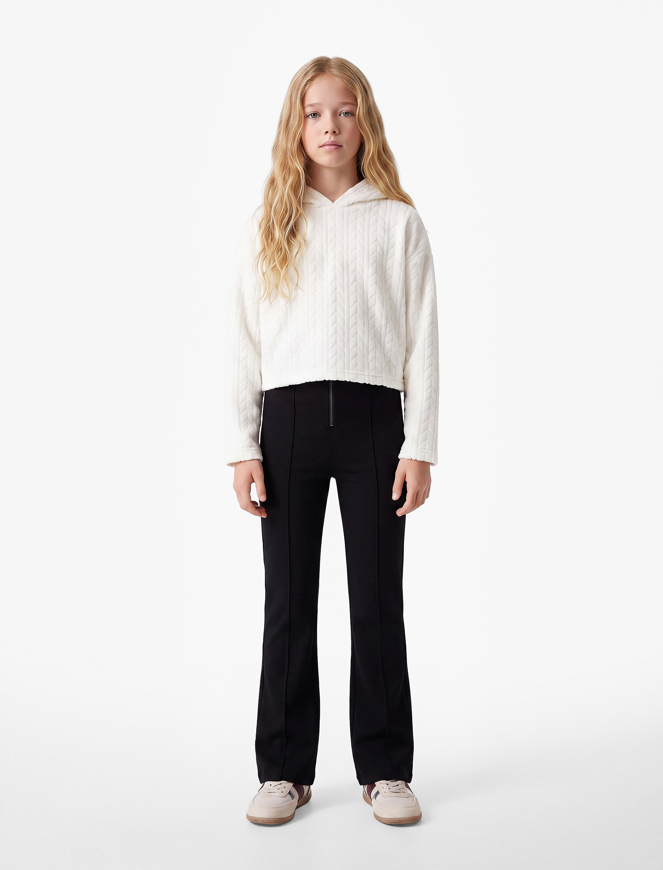  Kız Çocuk Viskon Karışımlı Slim Fit Basic Pantolon