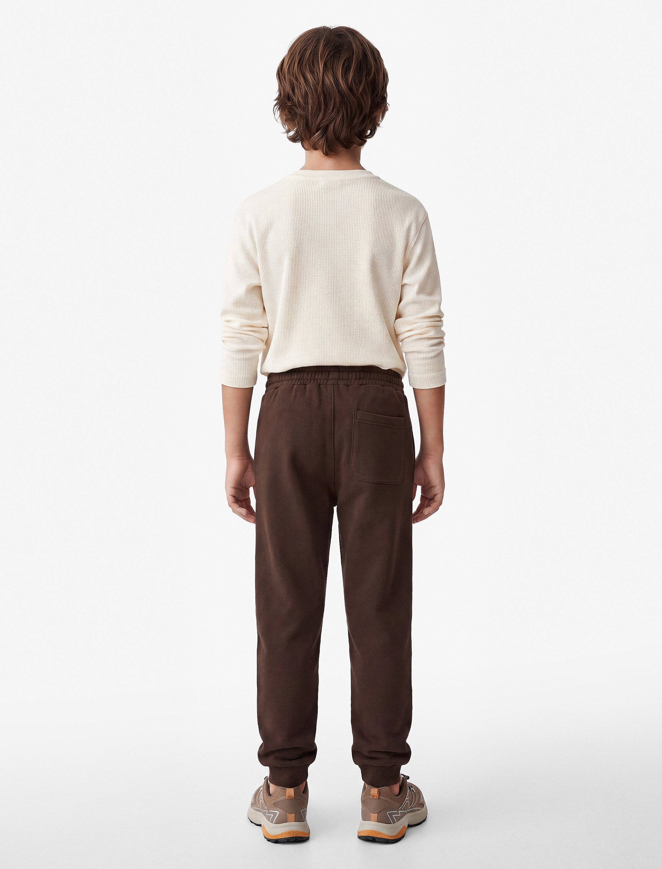  Erkek Çocuk Pamuklu Beli Lastikli Şardonlu Jogger Basic Eşofman Altı