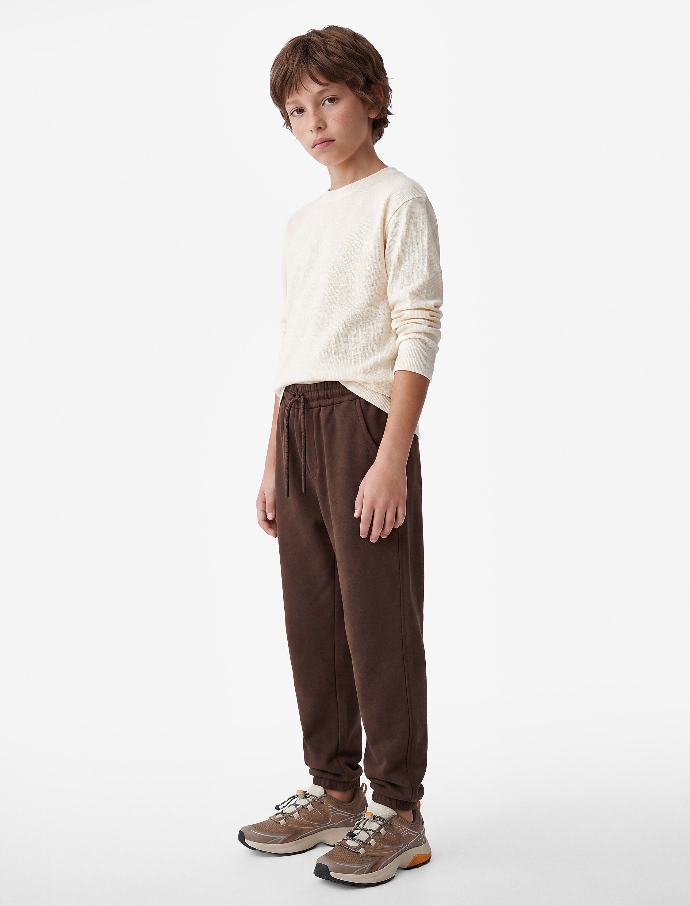  Erkek Çocuk Pamuklu Beli Lastikli Şardonlu Jogger Basic Eşofman Altı