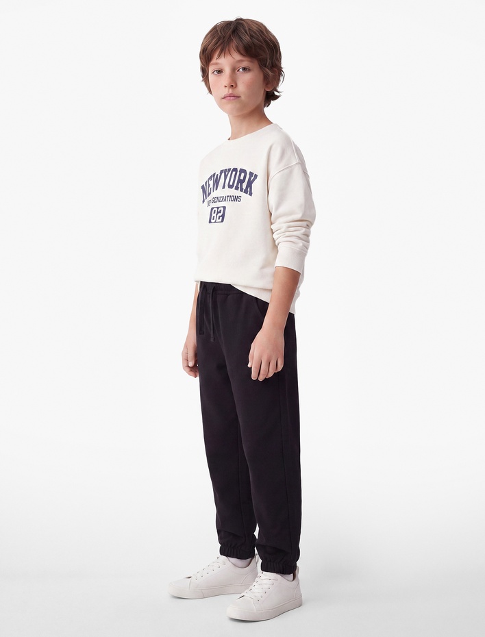 Erkek Çocuk Beli Lastikli Cepli Basic Jogger Eşofman Altı
