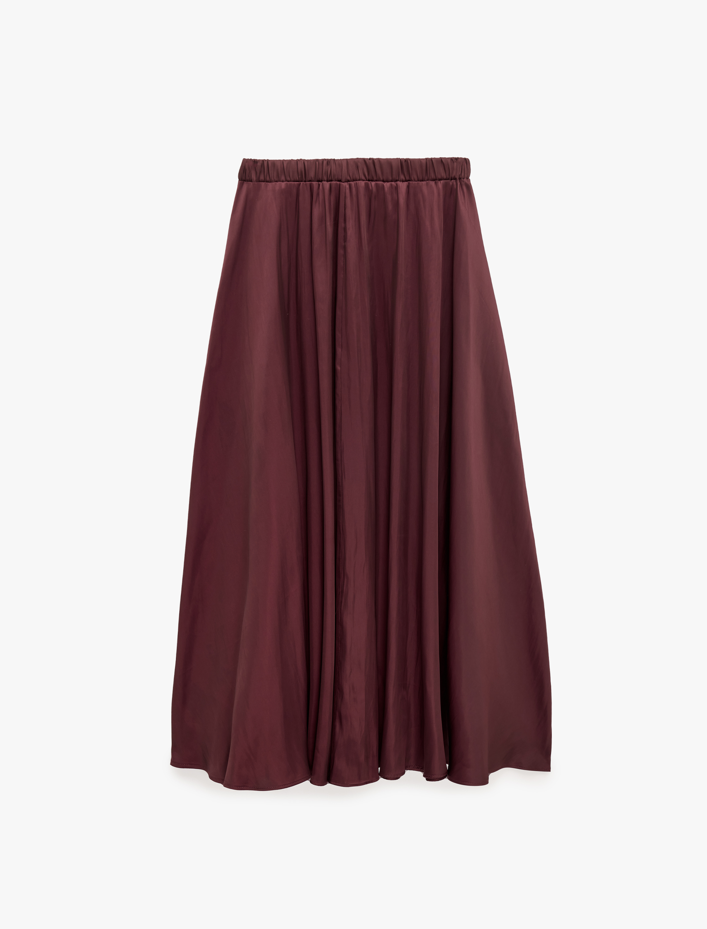   Beli Lastikli Midi Kloş Saten Etek