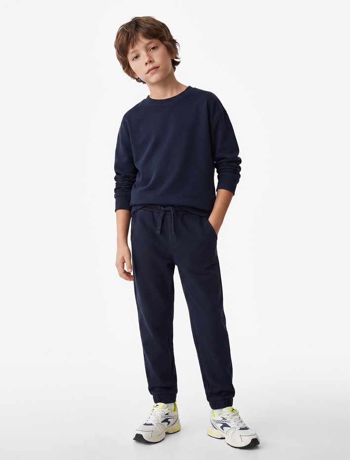 Erkek Çocuk Beli Lastikli Cepli Basic Jogger Eşofman Altı