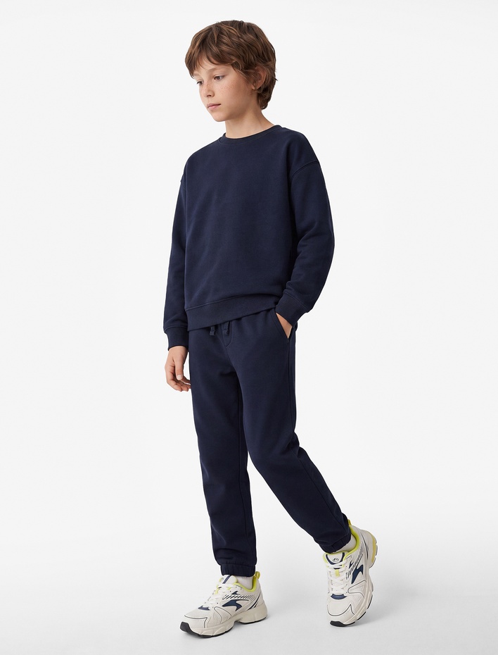 Erkek Çocuk Beli Lastikli Cepli Basic Jogger Eşofman Altı