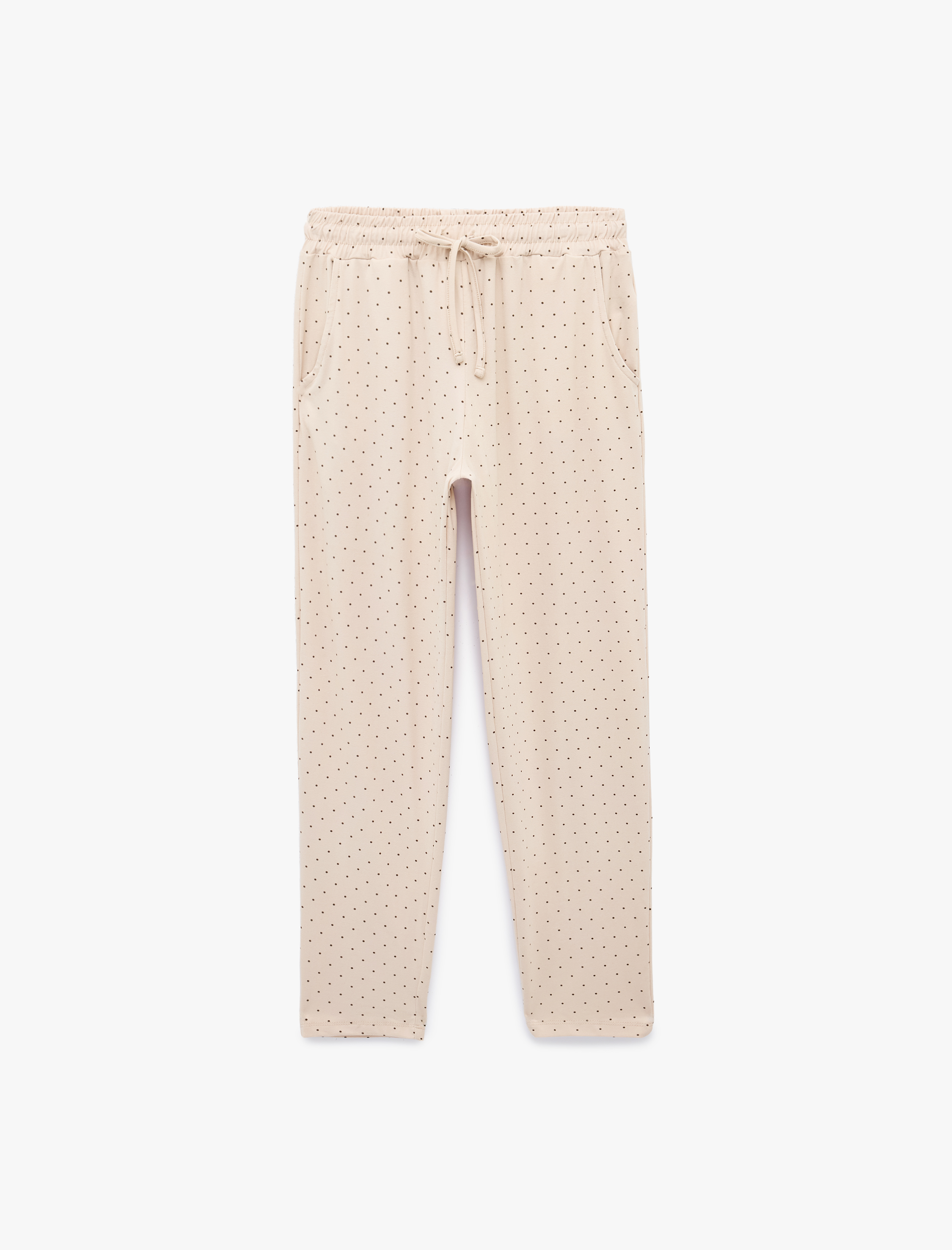   Beli Bağcıklı Puantiyeli Rahat Kalıp Pijama Altı