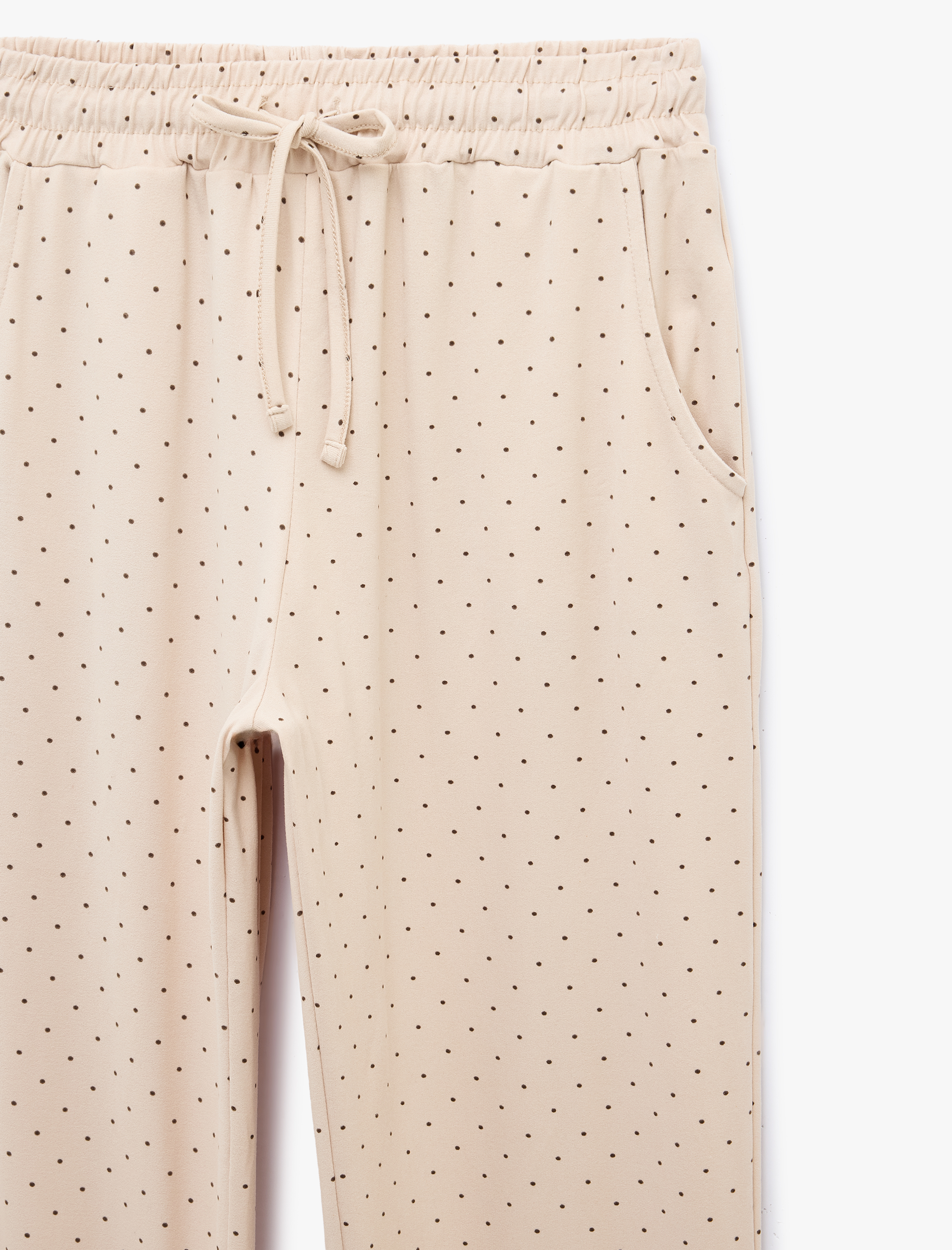   Beli Bağcıklı Puantiyeli Rahat Kalıp Pijama Altı