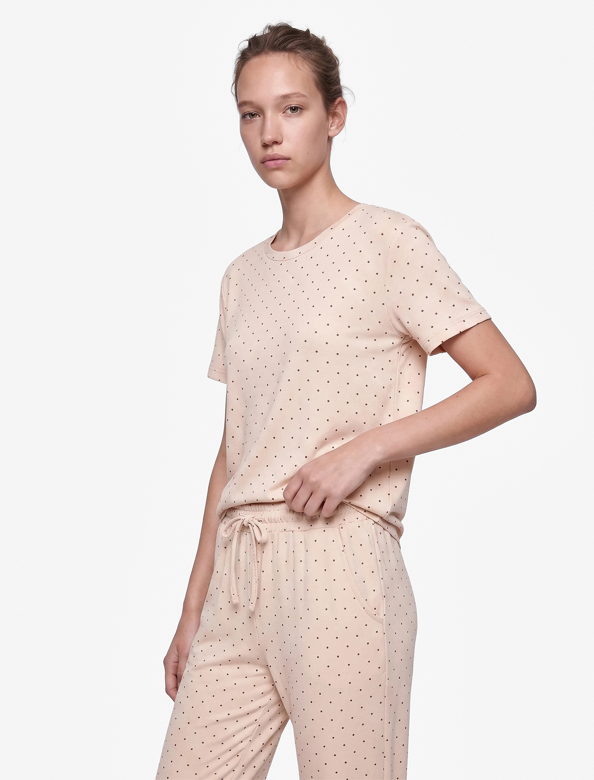   Beli Bağcıklı Puantiyeli Rahat Kalıp Pijama Altı