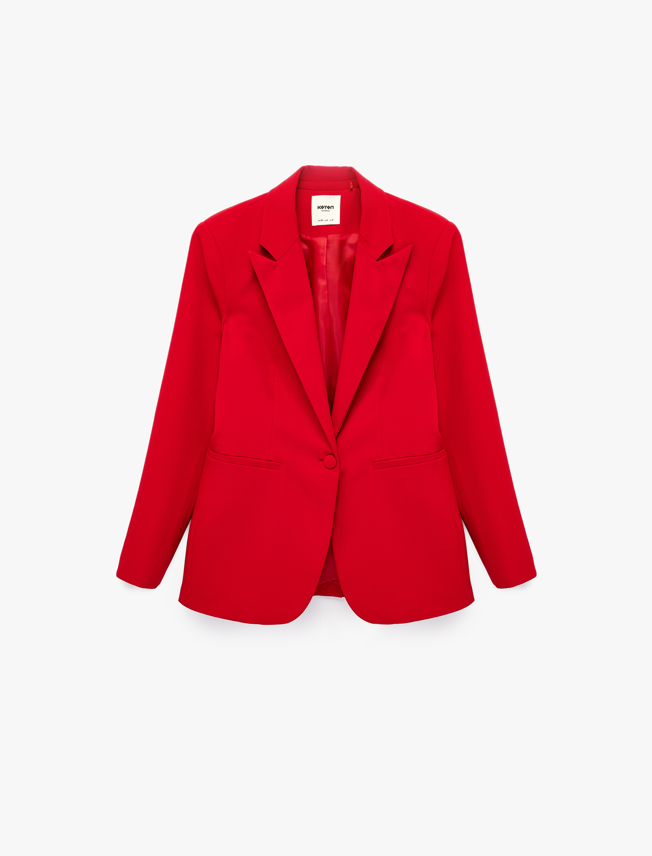   Klasik Yaka Uzun Kollu Cepli Düğmeli Blazer Ceket