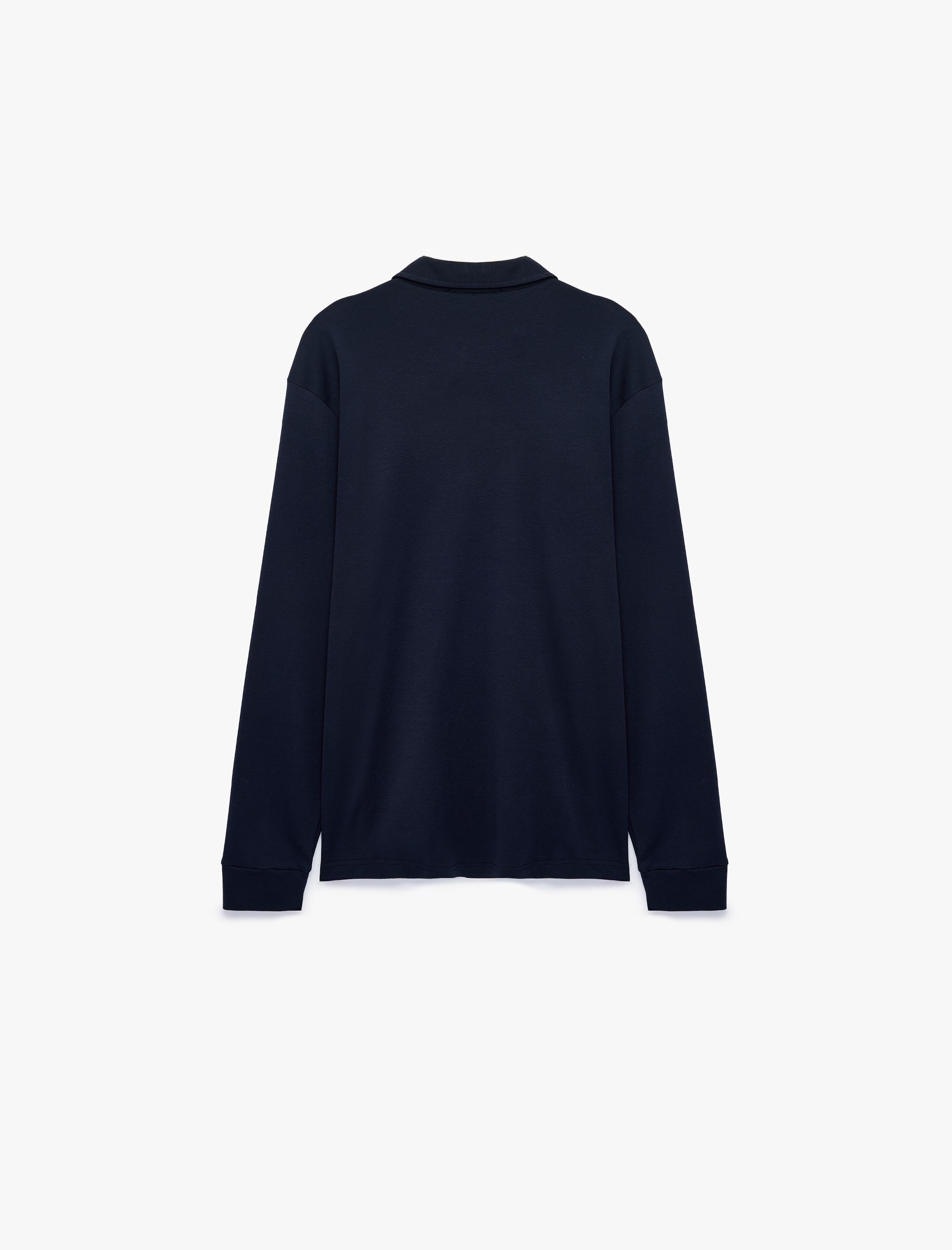   Pamuklu Uzun Kollu Yarım Fermuarlı Polo Yaka Sweatshirt