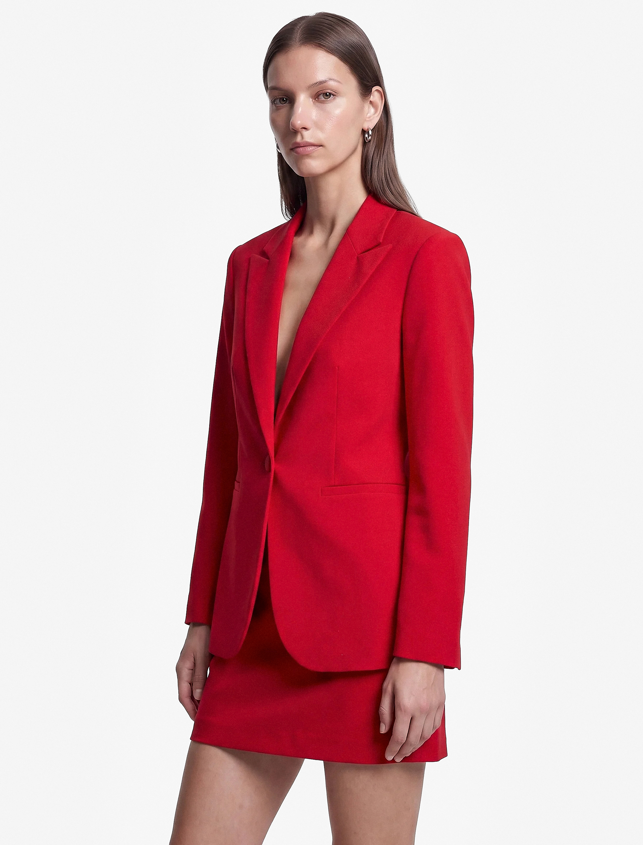   Klasik Yaka Uzun Kollu Cepli Düğmeli Blazer Ceket