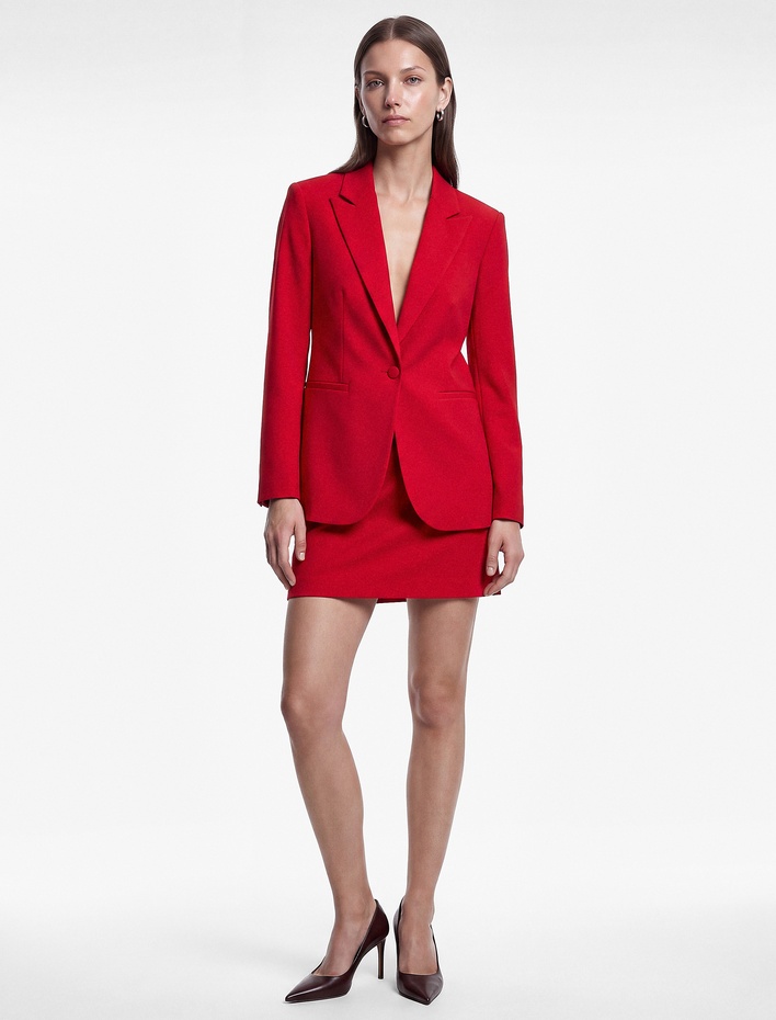  Klasik Yaka Uzun Kollu Cepli Düğmeli Blazer Ceket
