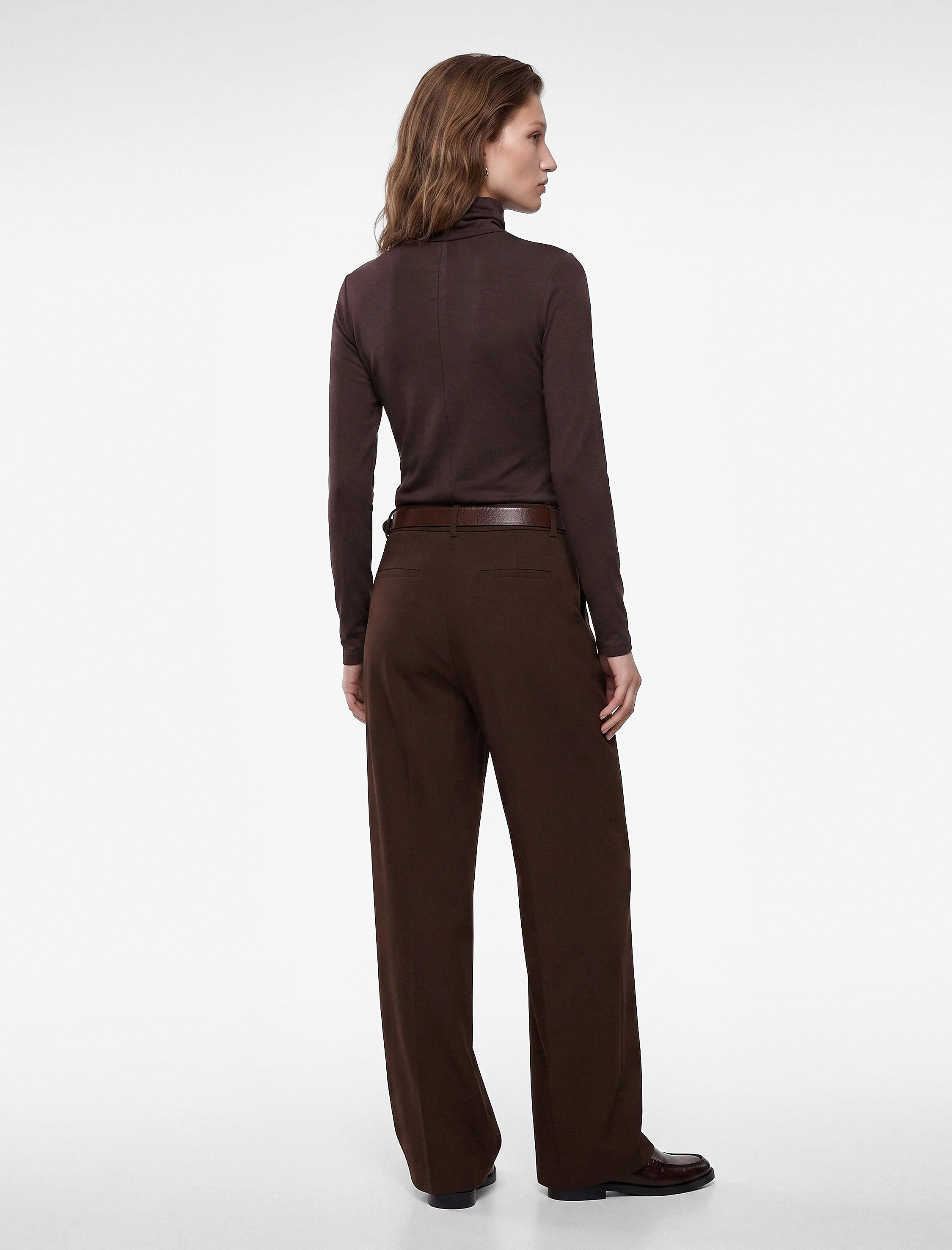   Slim Fit Uzun Kollu Büzgülü Dik Yaka Bluz