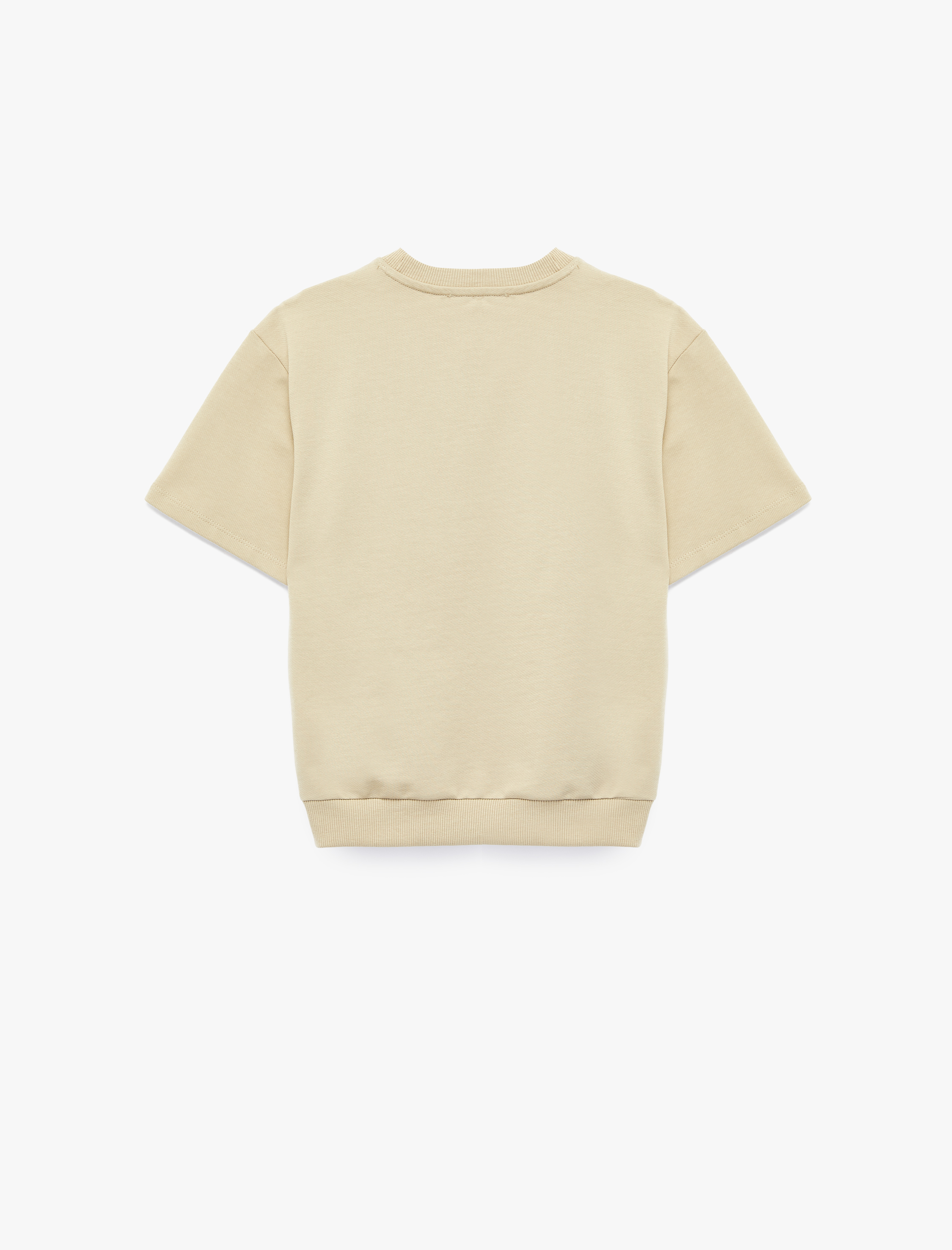  Erkek Çocuk Bisiklet Yaka Pamuklu Kısa Kollu Oversize Sweatshirt