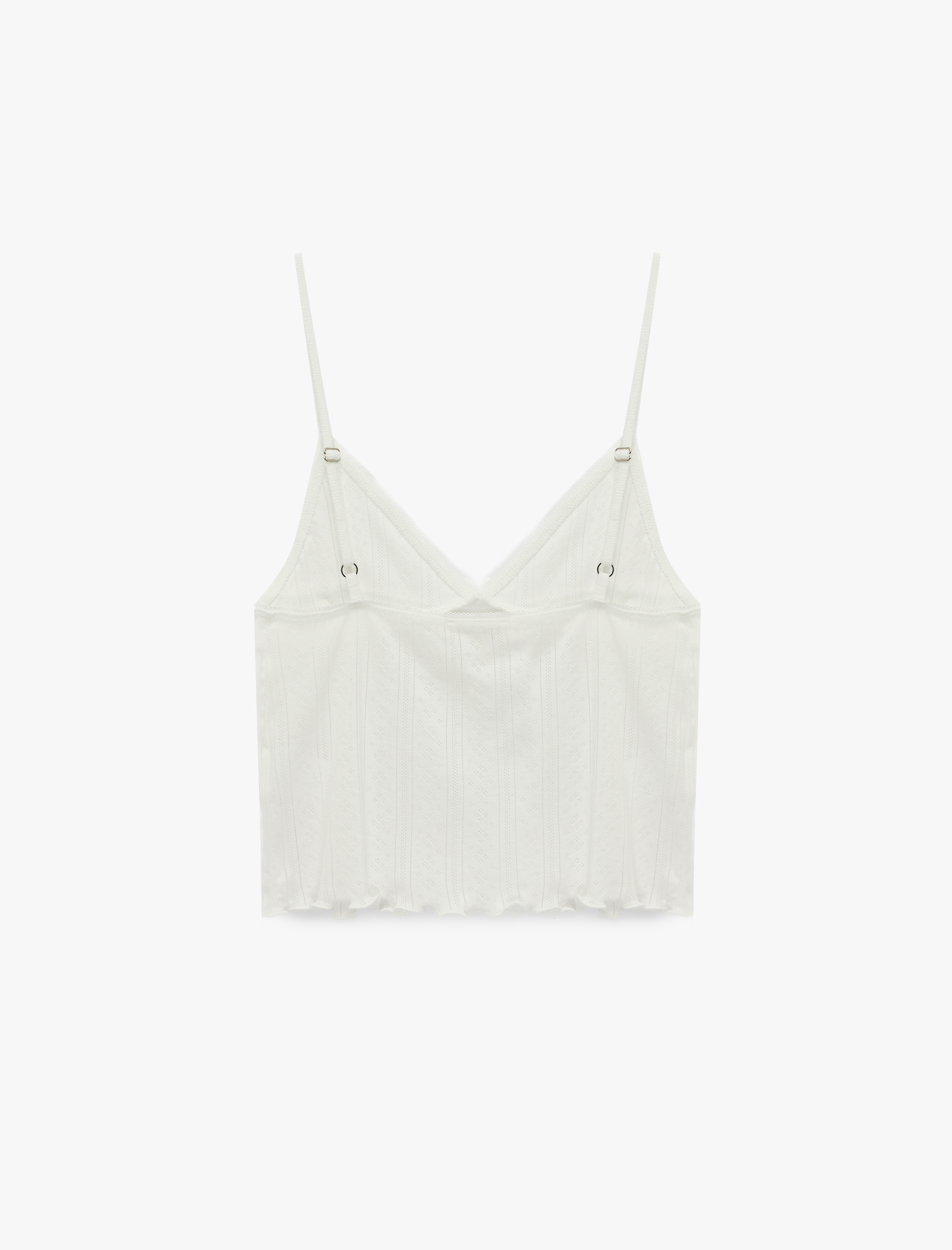  Pamuklu V Yaka Rahat Kesim Askılı Pijama Üstü