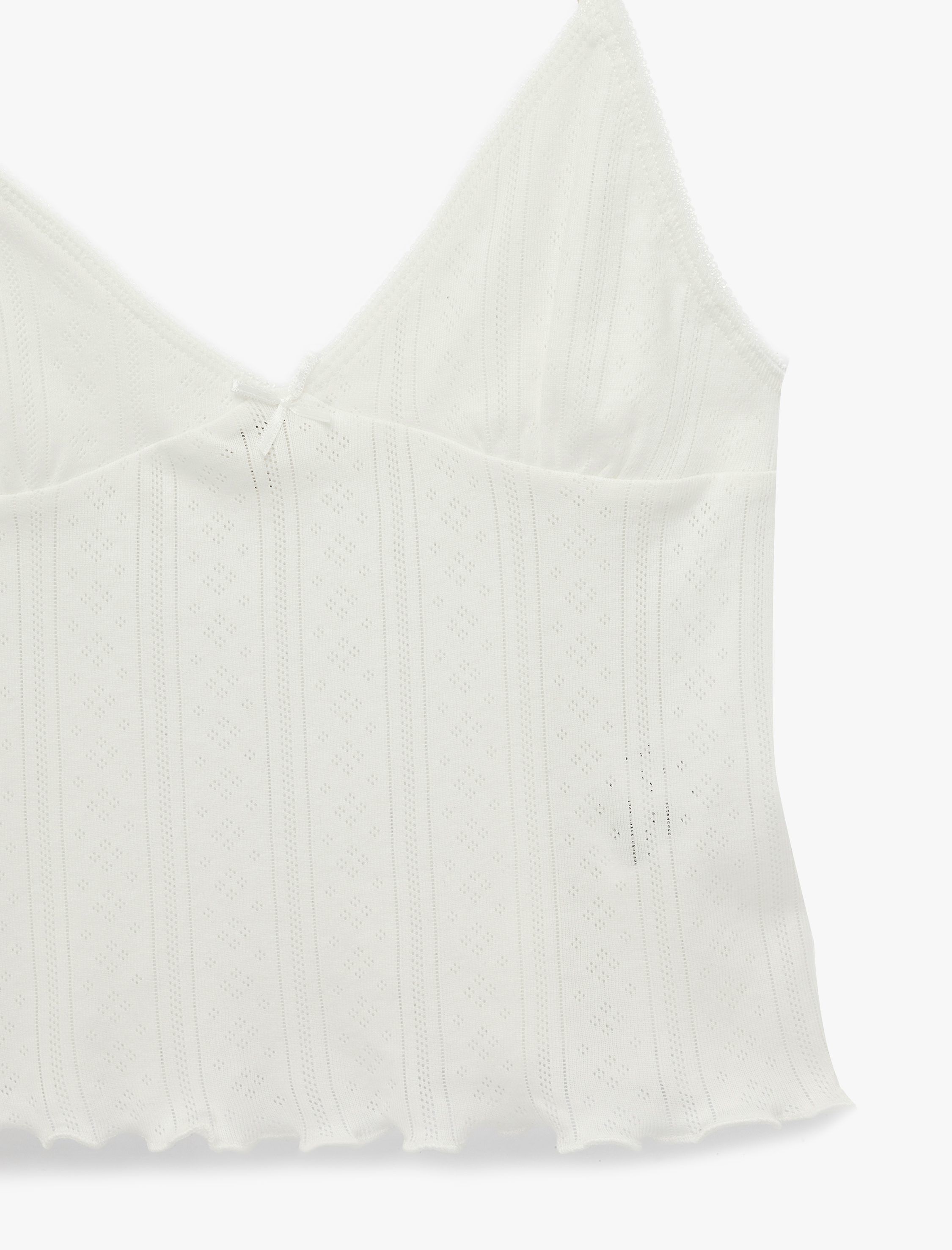   Pamuklu V Yaka Rahat Kesim Askılı Pijama Üstü